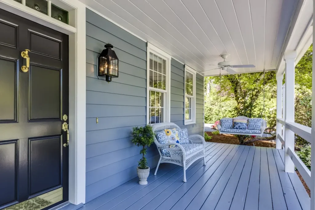 Image of a very clean front porch on a house.