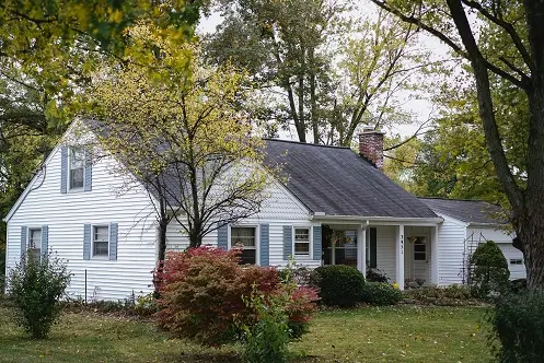 Image of the outside of a house in a wooded setting, Captioned: Top 5 Reasons for Using a Quitclaim Deed.