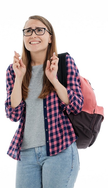 Person looking very hopeful. Captioned: Making a strong real estate offer in 3 strategic steps.
