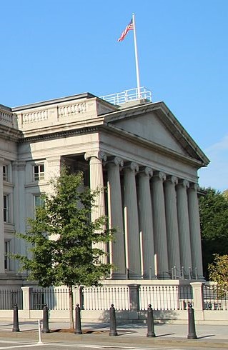 Image of the outside of the U.S. Treasury Building.