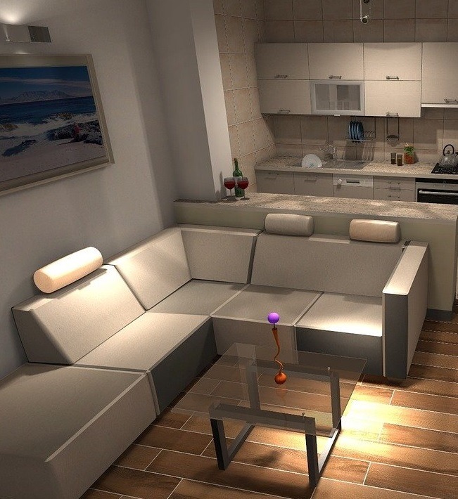 Artist rendering of the inside of a printed 3d house.