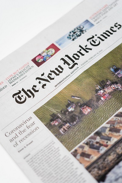 Image of the front page of a news paper