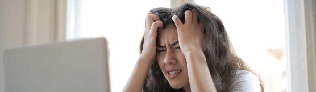 Frustrated person realizing their mortgage application is not going well.