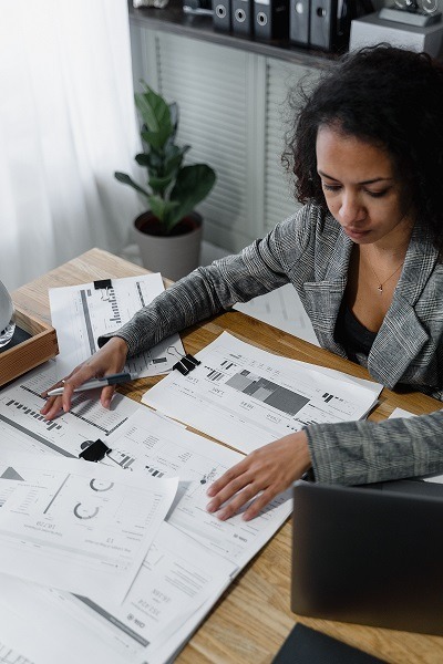 Person looking at paperwork