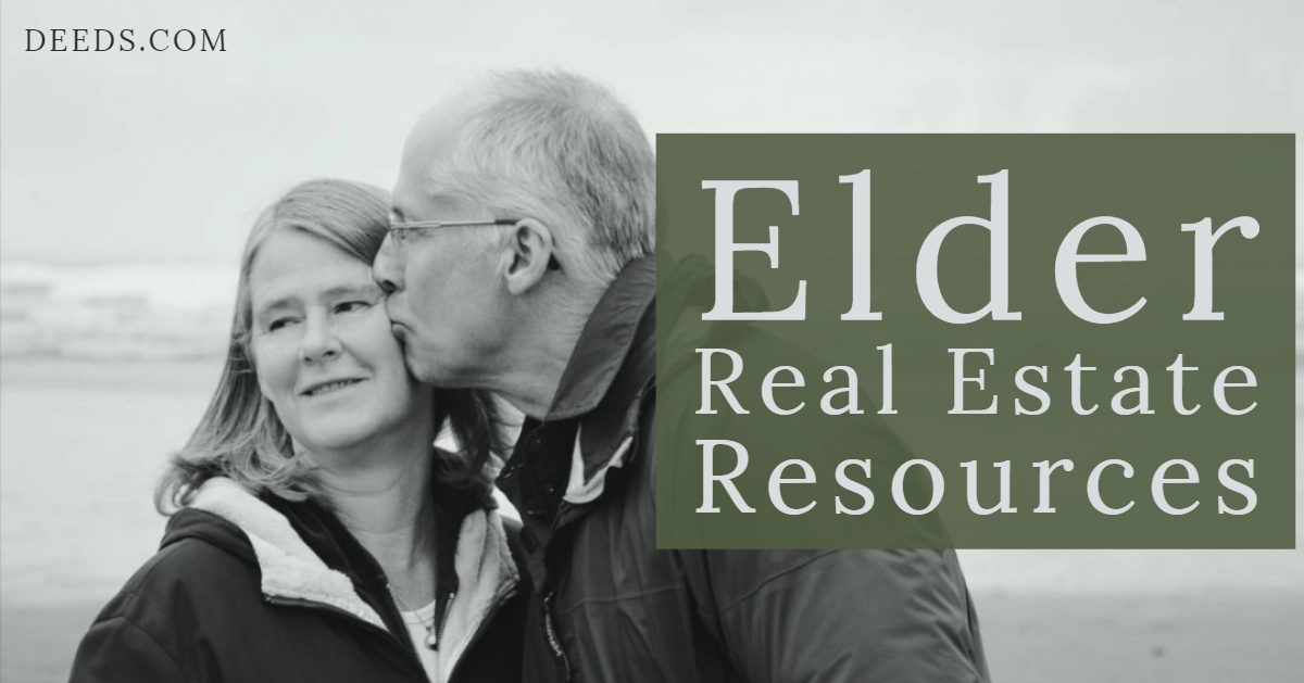 Image of a retired couple discussing elder real estate