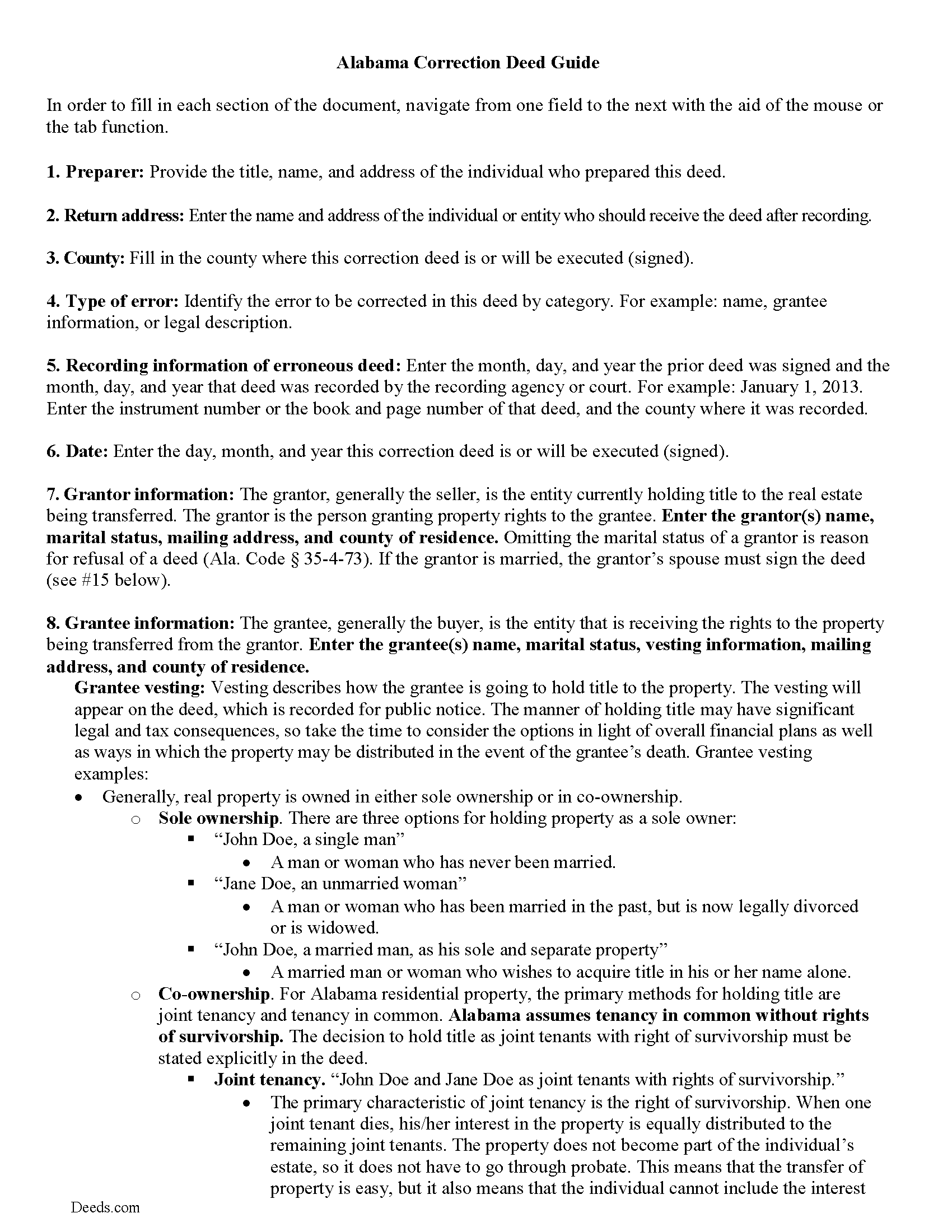 Mobile County Correction Deed Guide