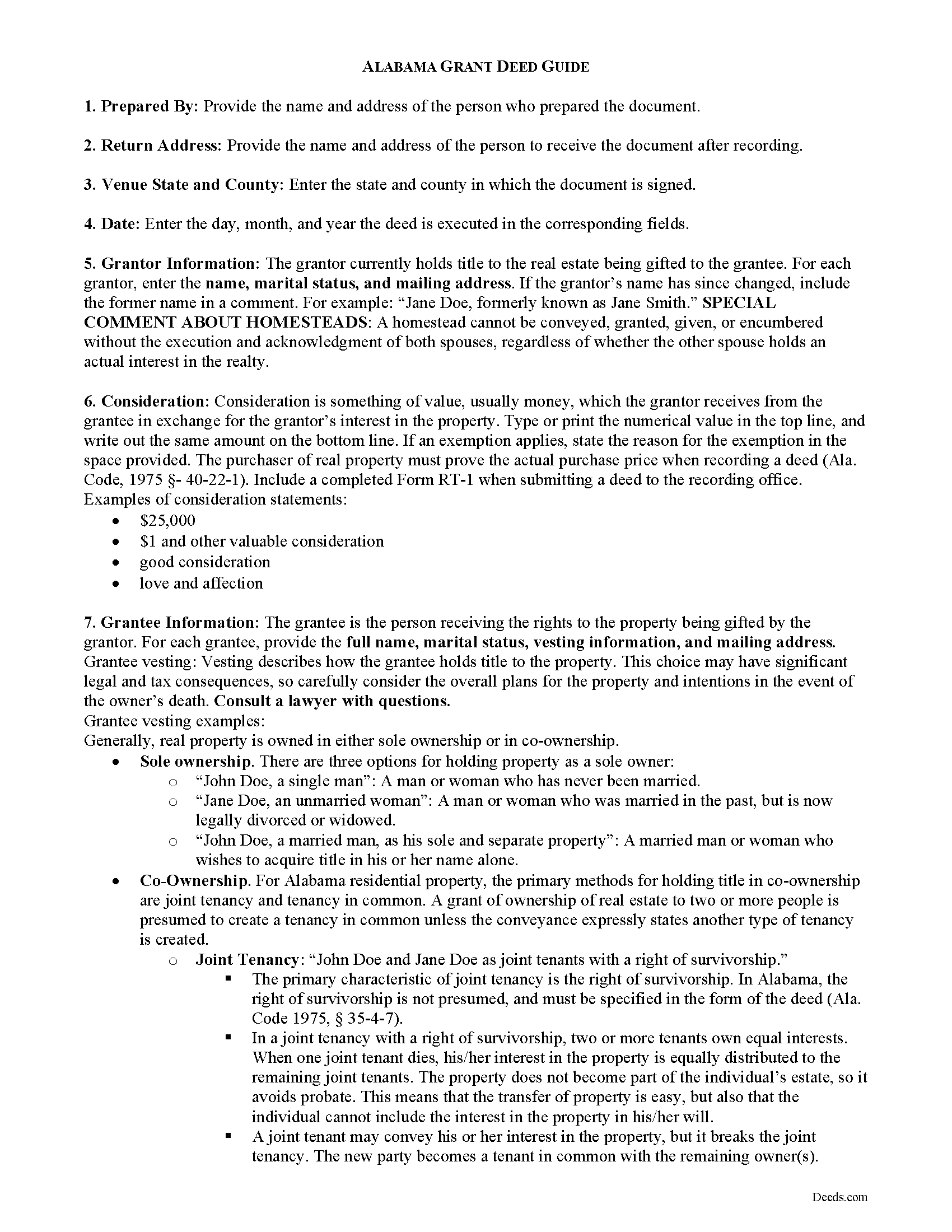 Houston County Grant Deed Guide