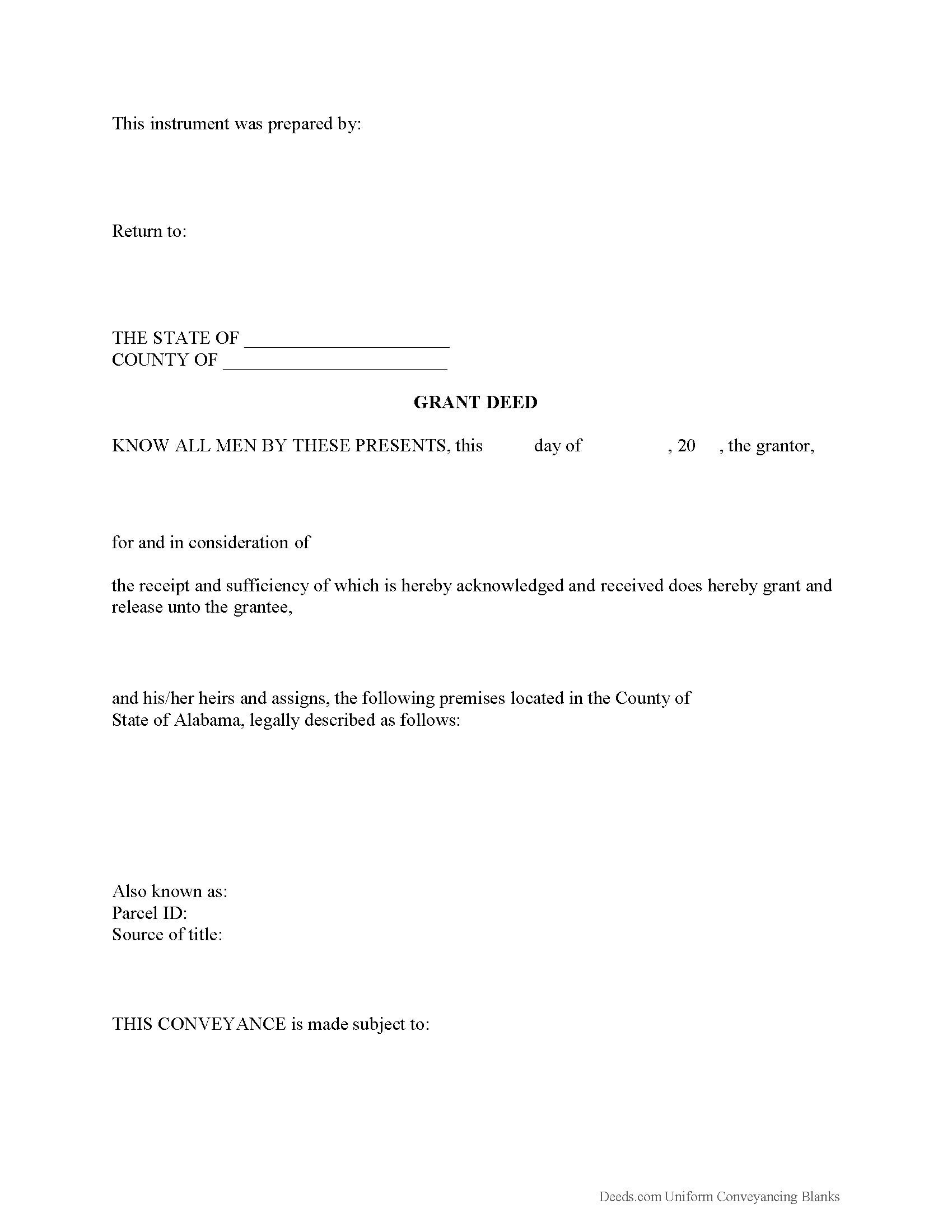 Houston County Grant Deed Form