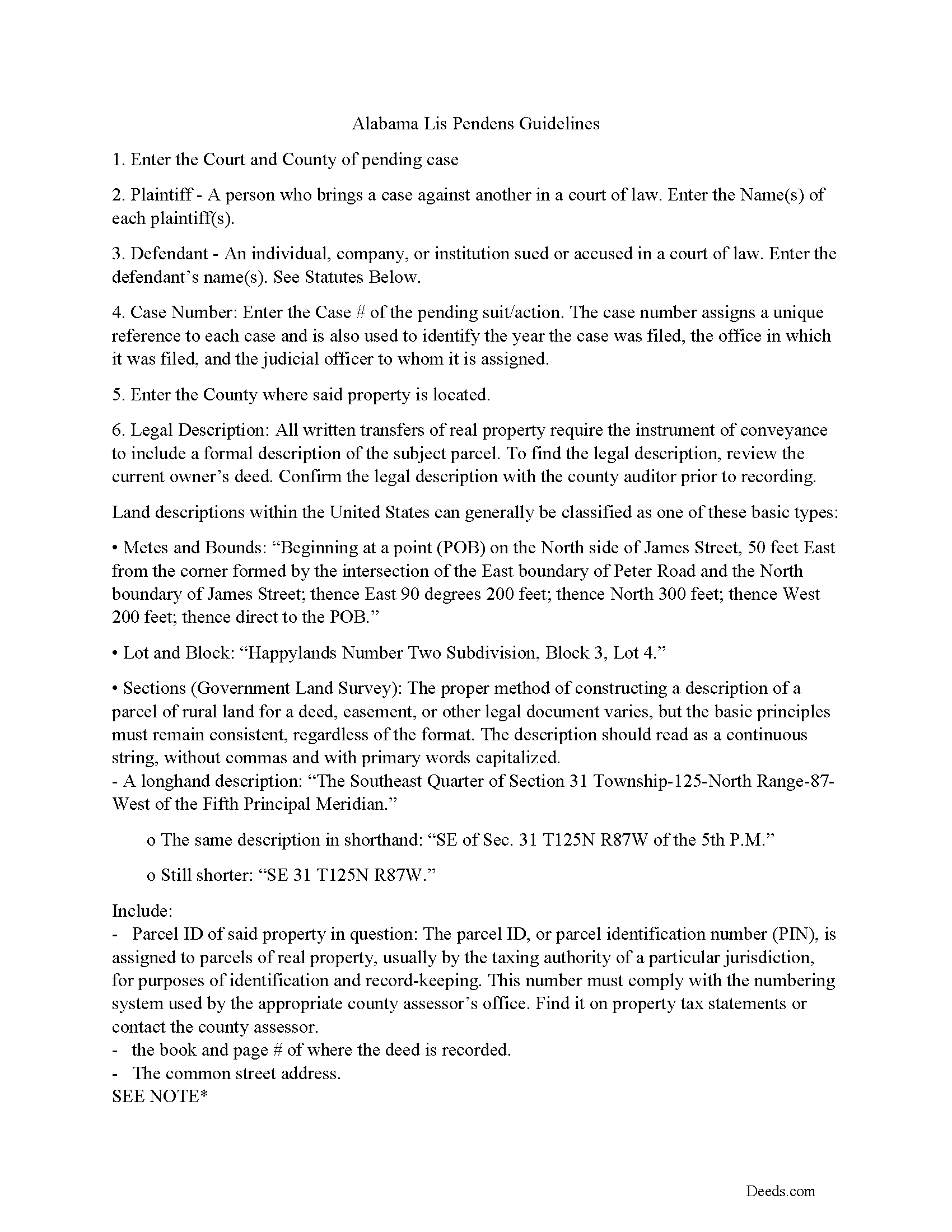 Tuscaloosa County Lis Pendens Guide