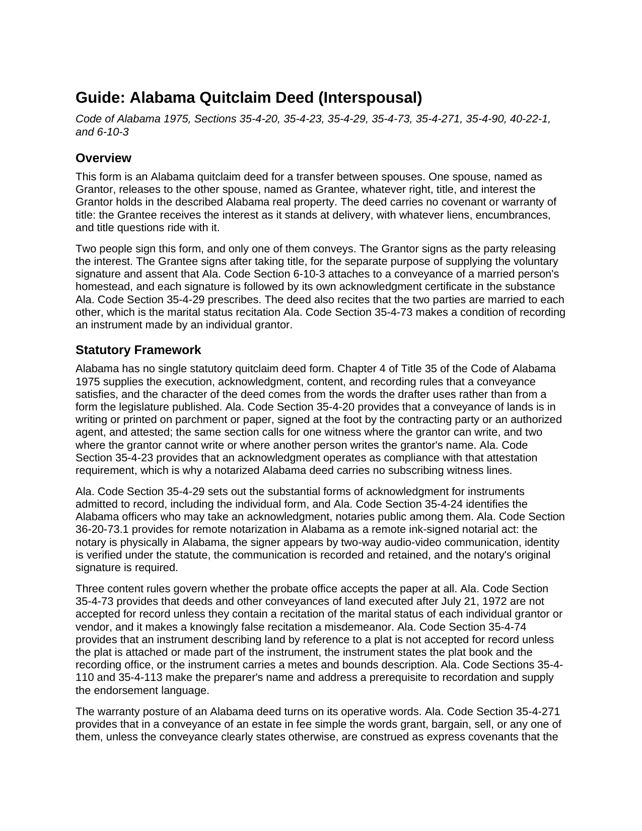 Jackson County Quitclaim Deed (Interspousal) Guide