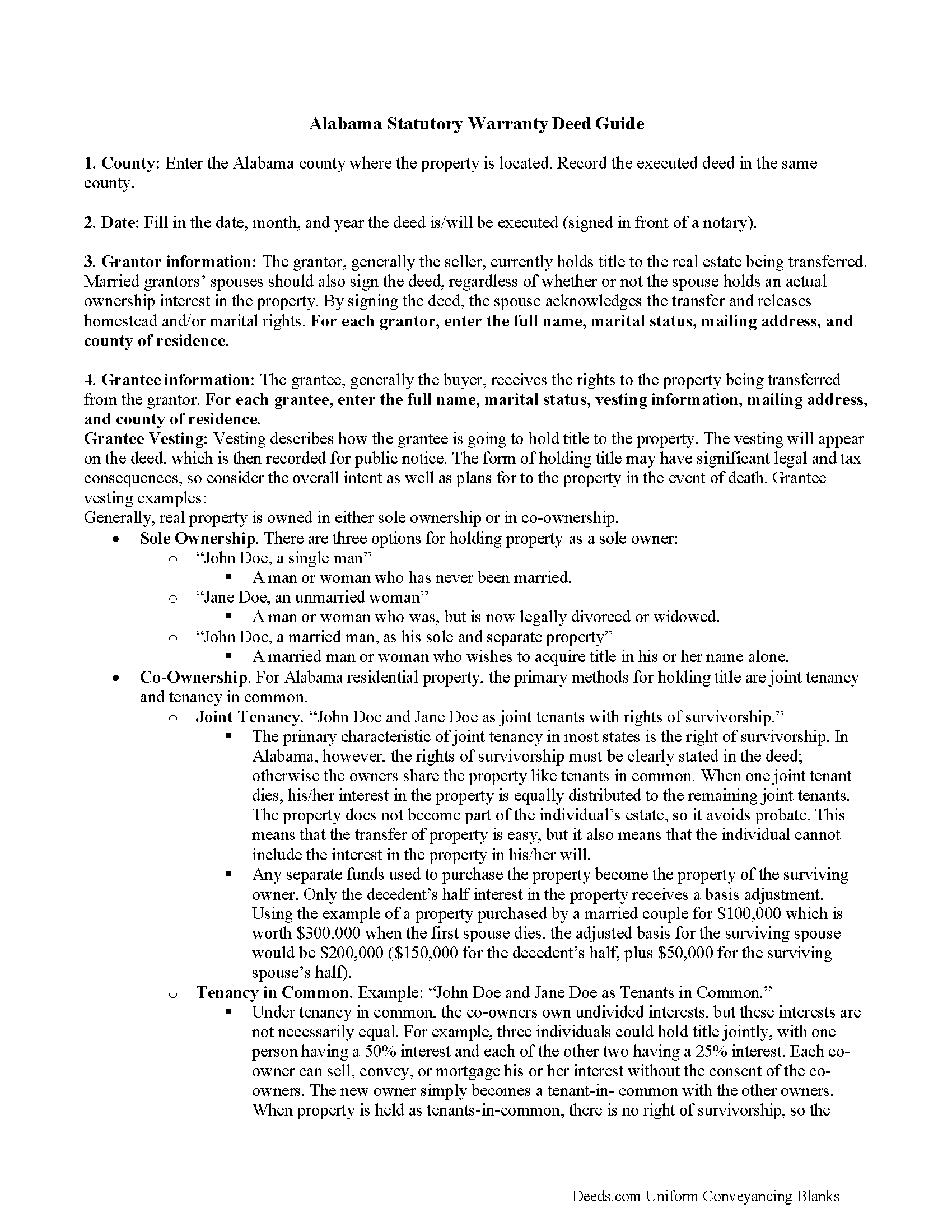 Cullman County Special Warranty Deed Guide