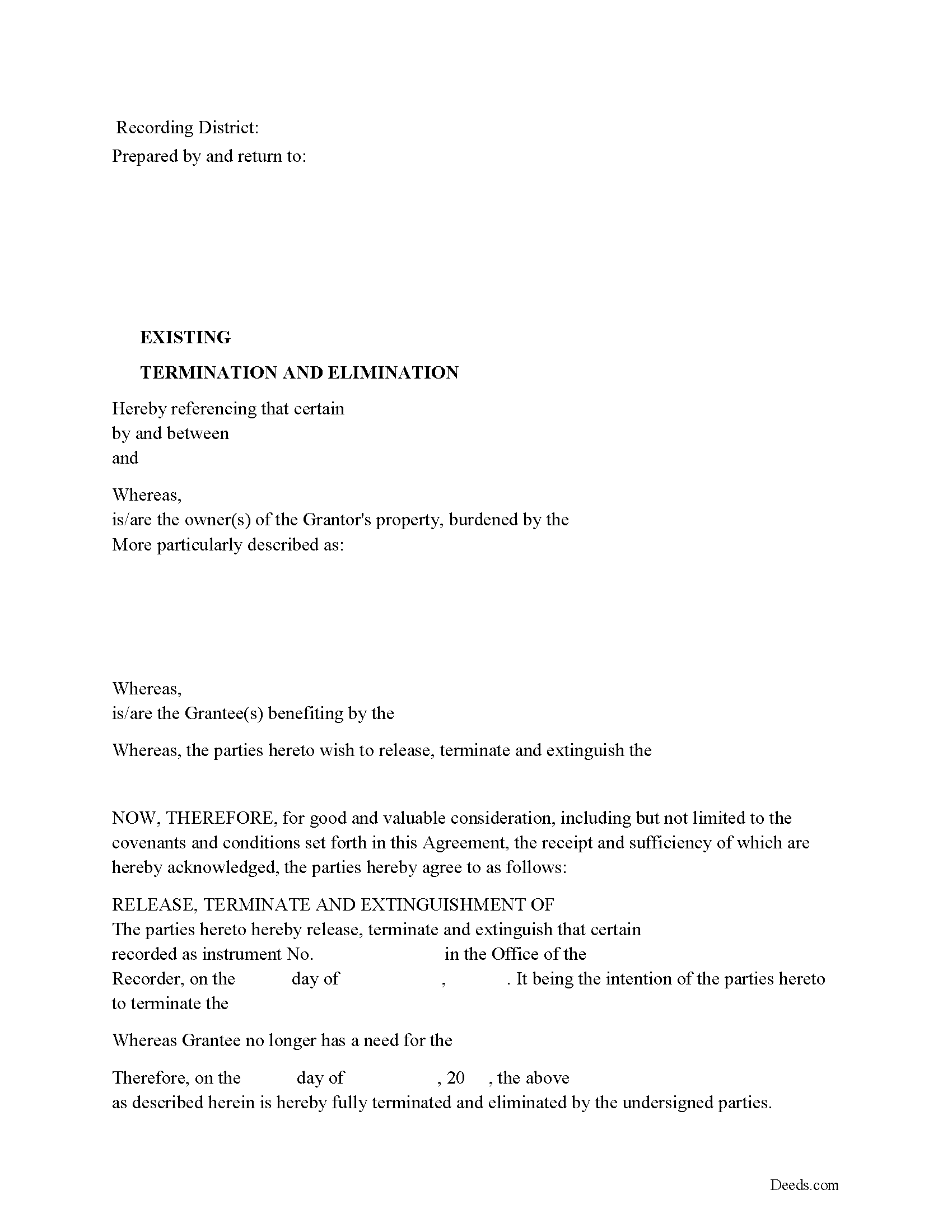 Alaska Termination, Cancellation of Easement / Right of Way
