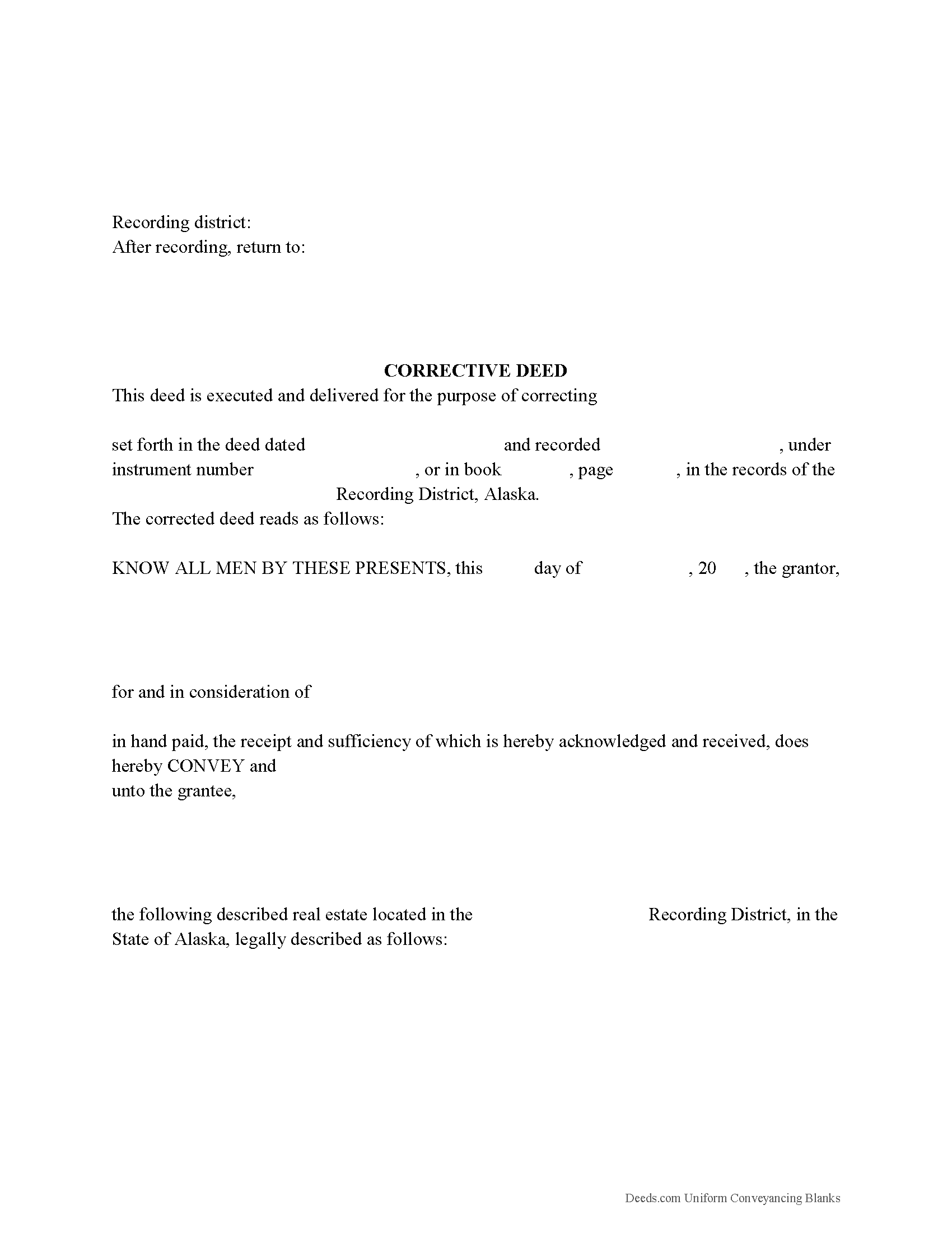 Correction Deed Form