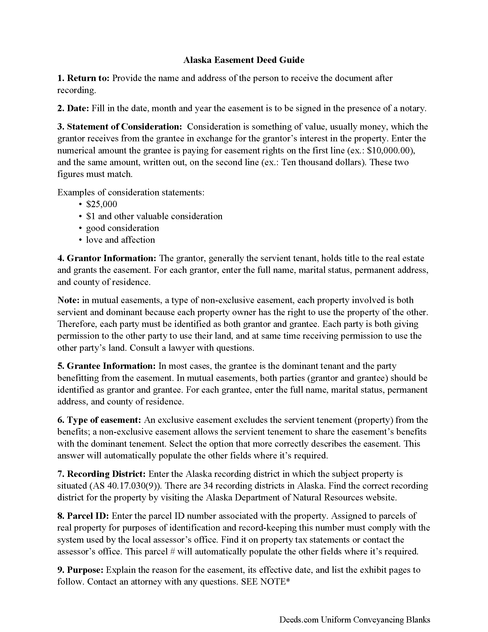 Skagway Hoonah Angoon Borough Easement Deed Guide