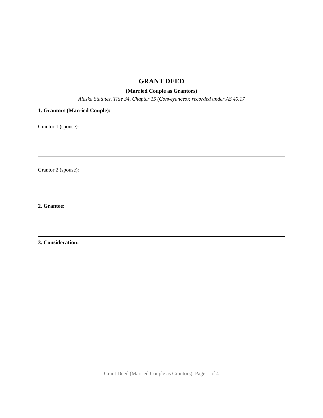 Yukon Koyukuk Borough Grant Deed (Married Couple as Grantors) Form