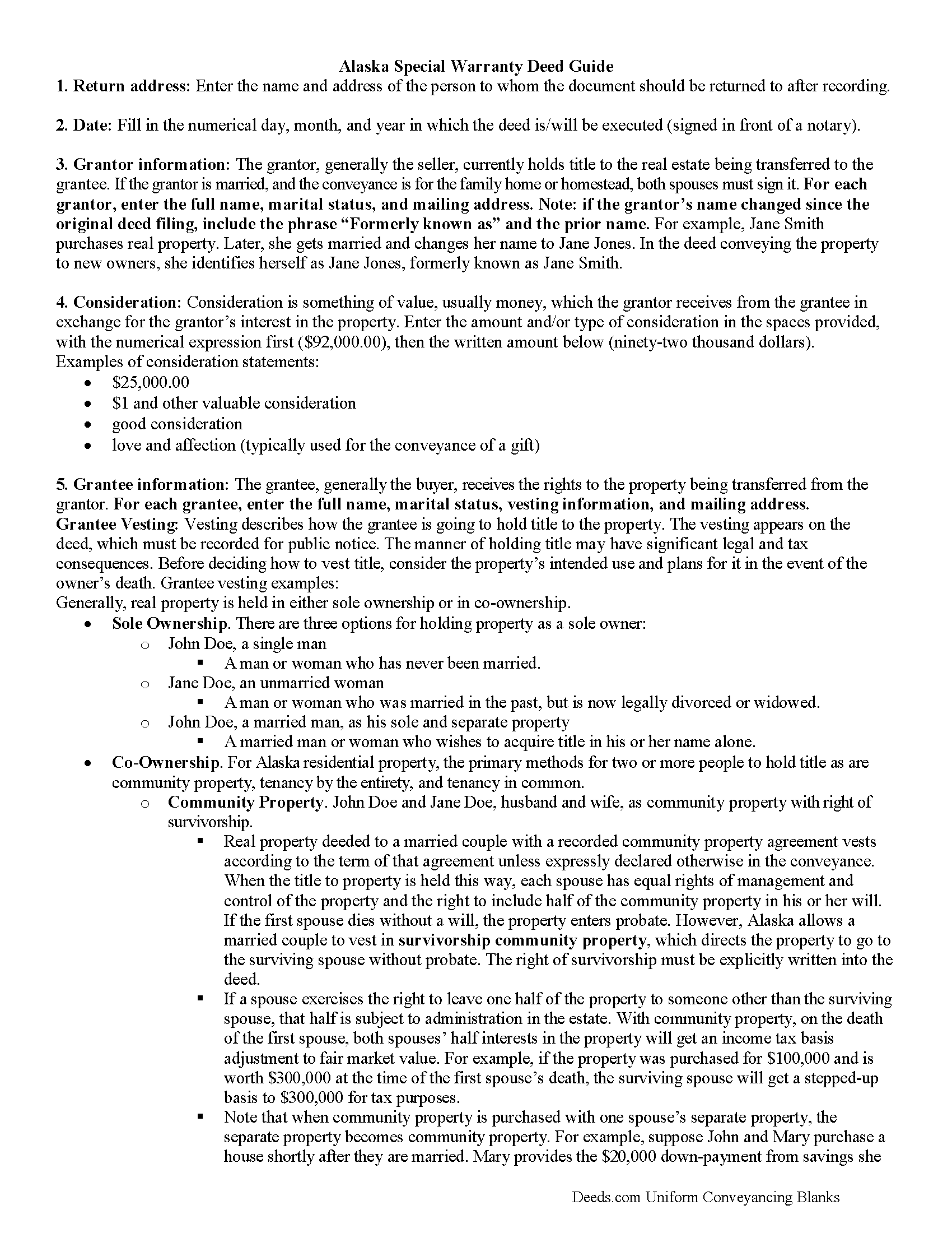 Northwest Arctic Borough Special Warranty Deed Guide