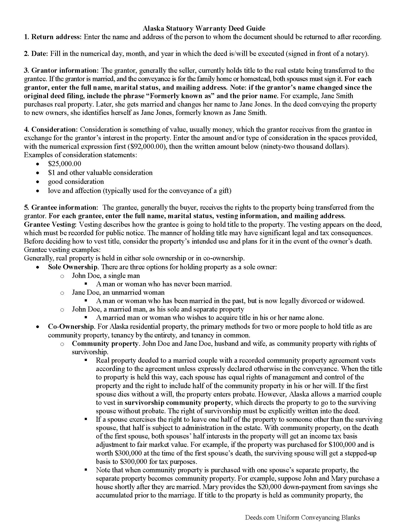 Skagway Hoonah Angoon Borough Warranty Deed Guide