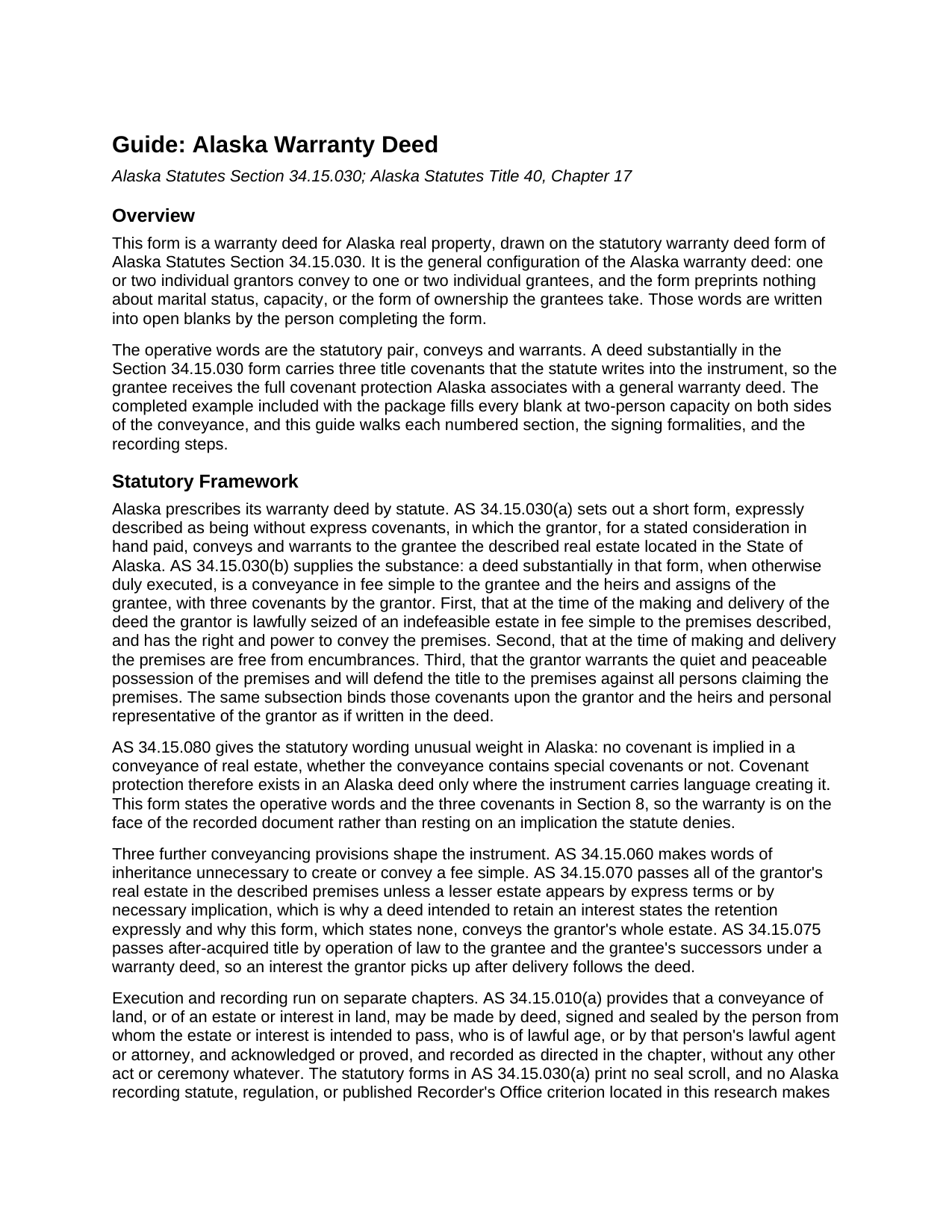 Southeast Fairbanks Borough Warranty Deed Guide