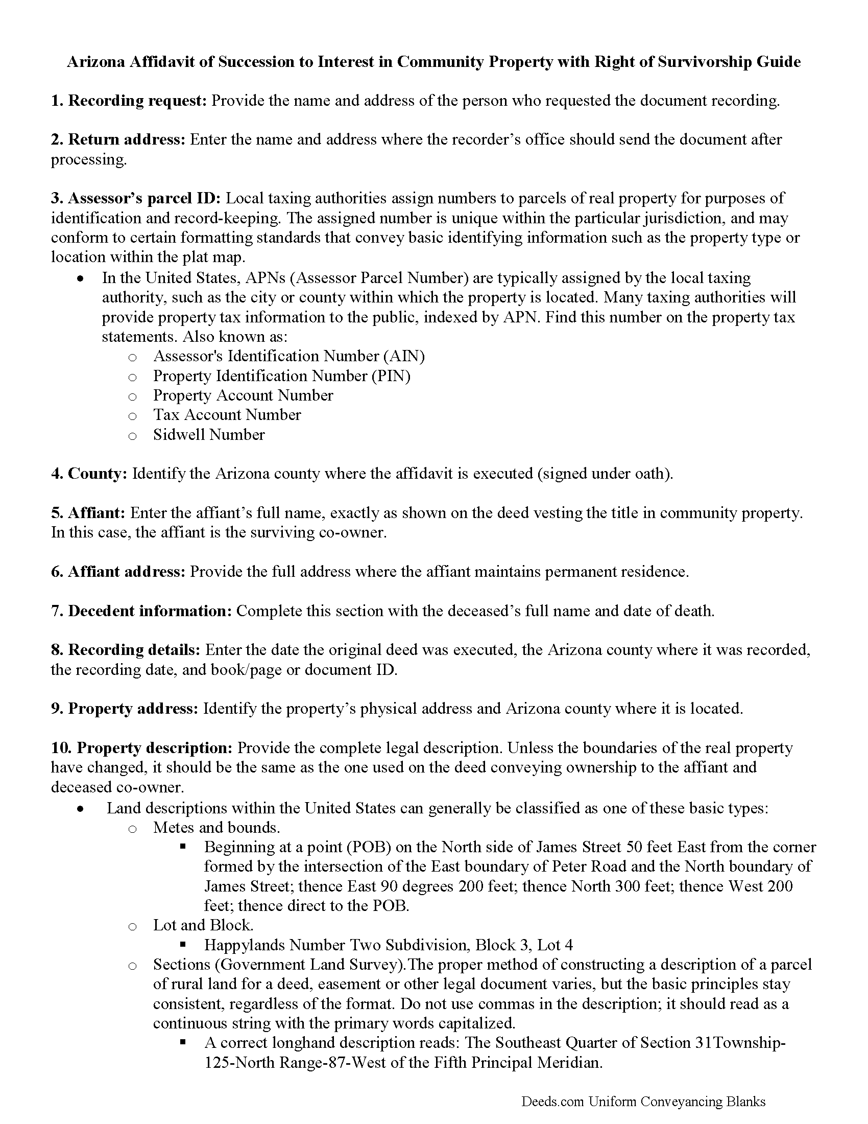 Affidavit of Succession to Interest in Community Property with Right of Survivorship Guide