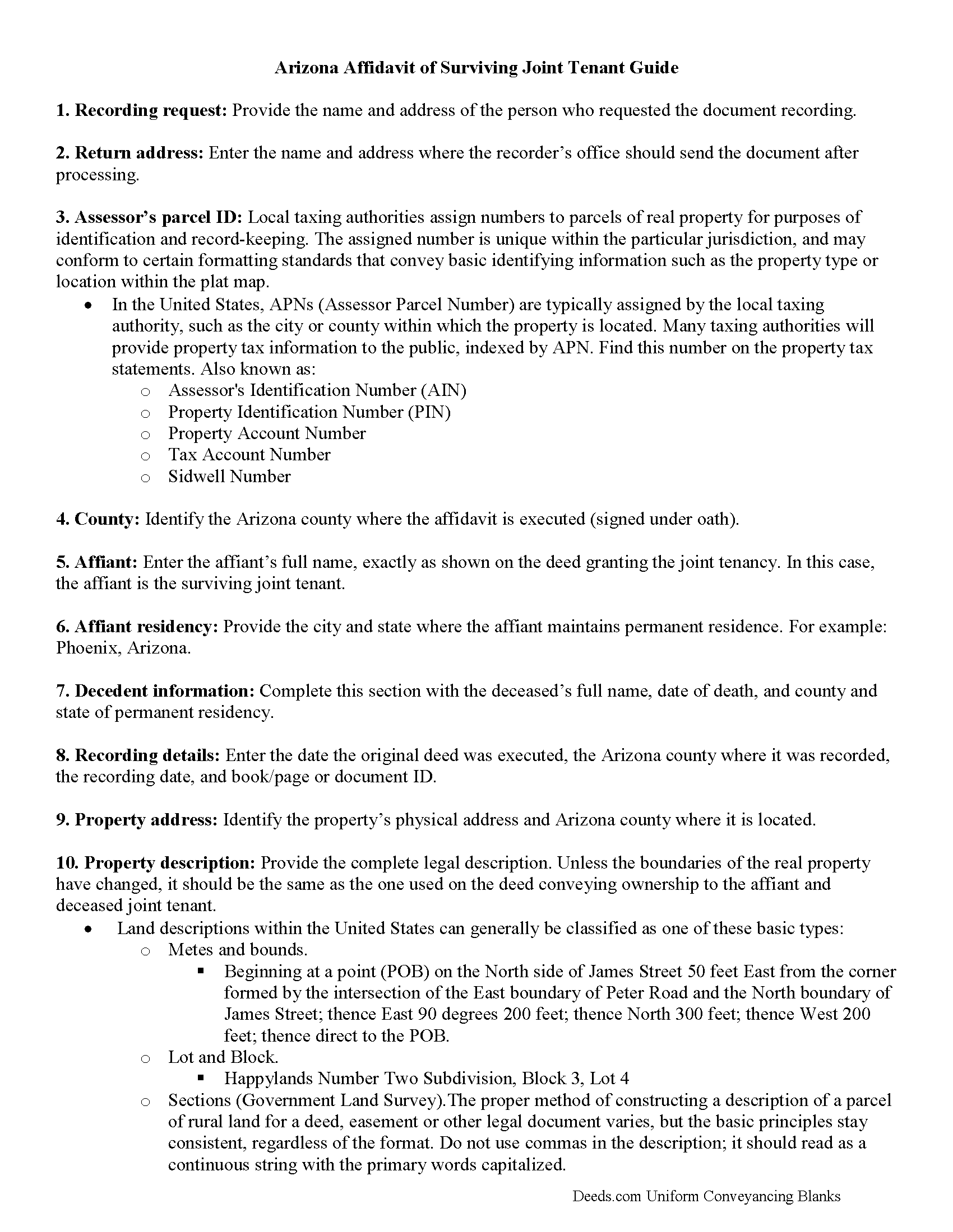 La Paz County Affidavit of Surviving Joint Tenant Guide