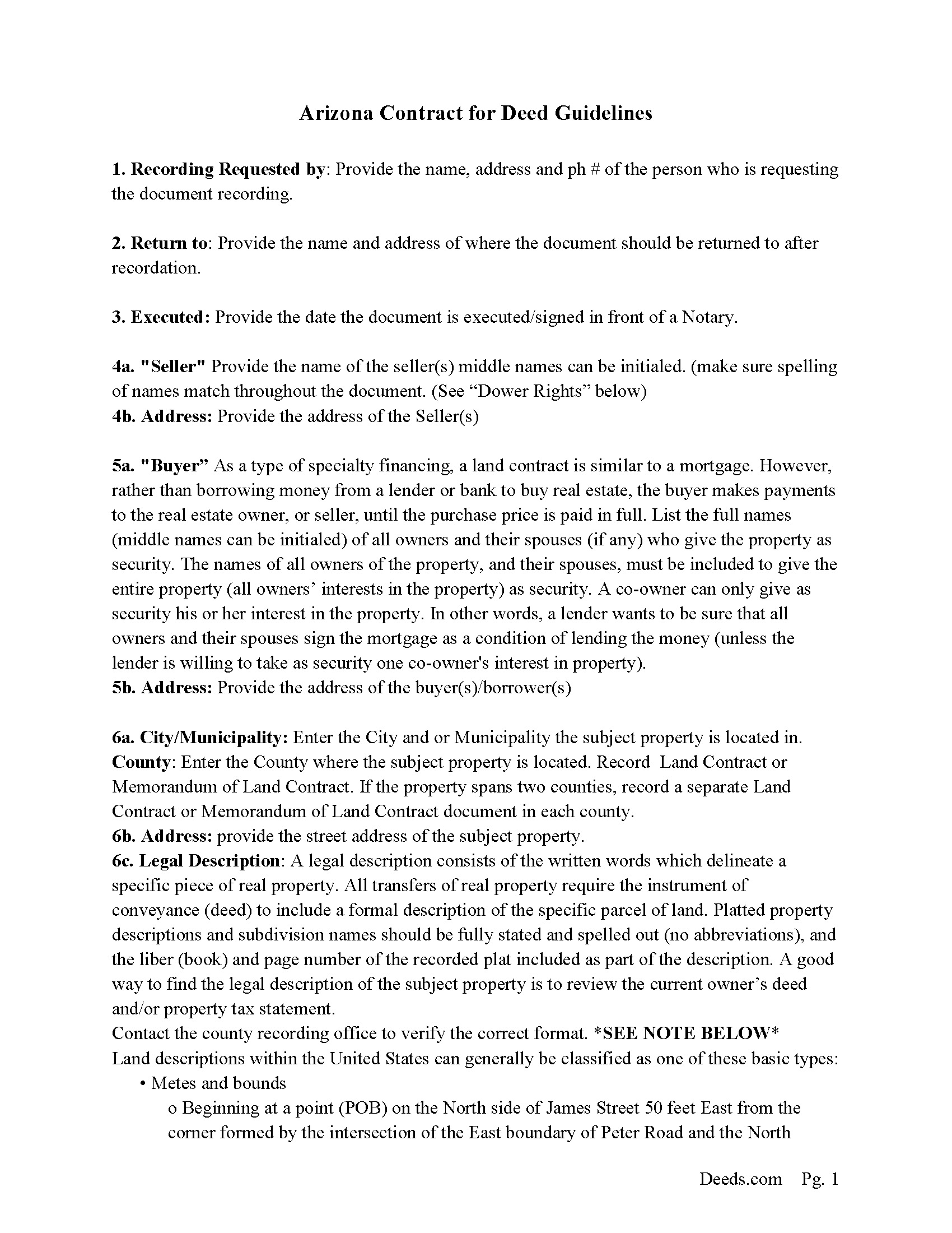 Yavapai County Contract for Deed Guide