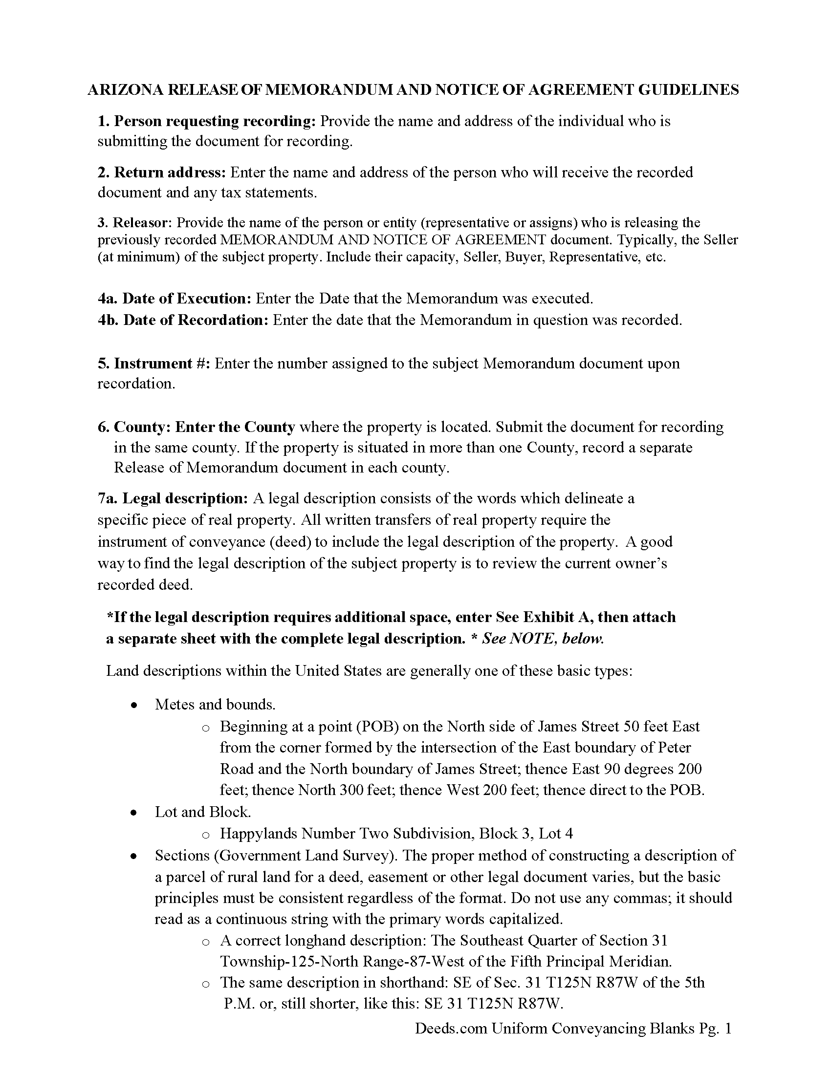 Yavapai County Full Release of Memorandum And Notice of Agreement Guide