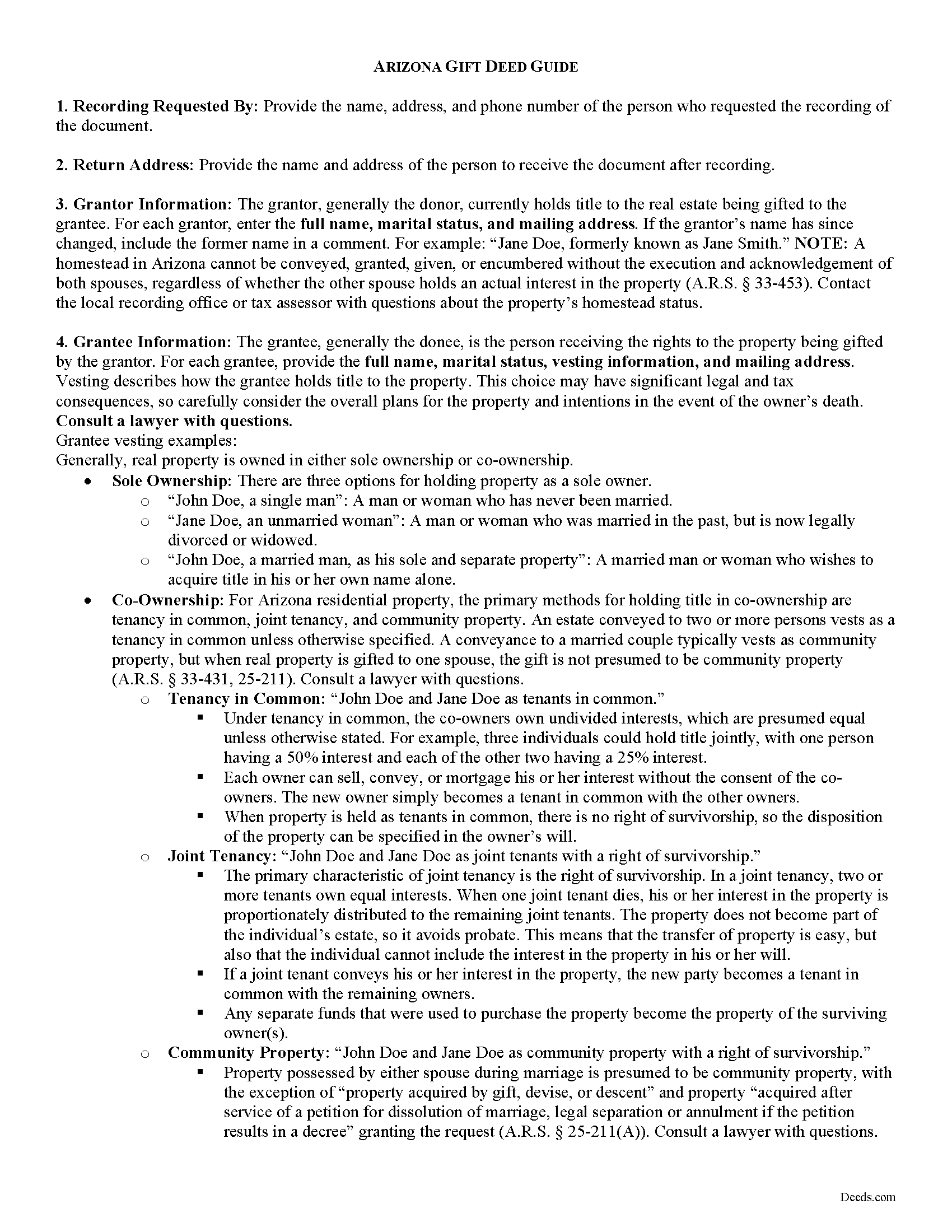 Maricopa County Gift Deed Guide