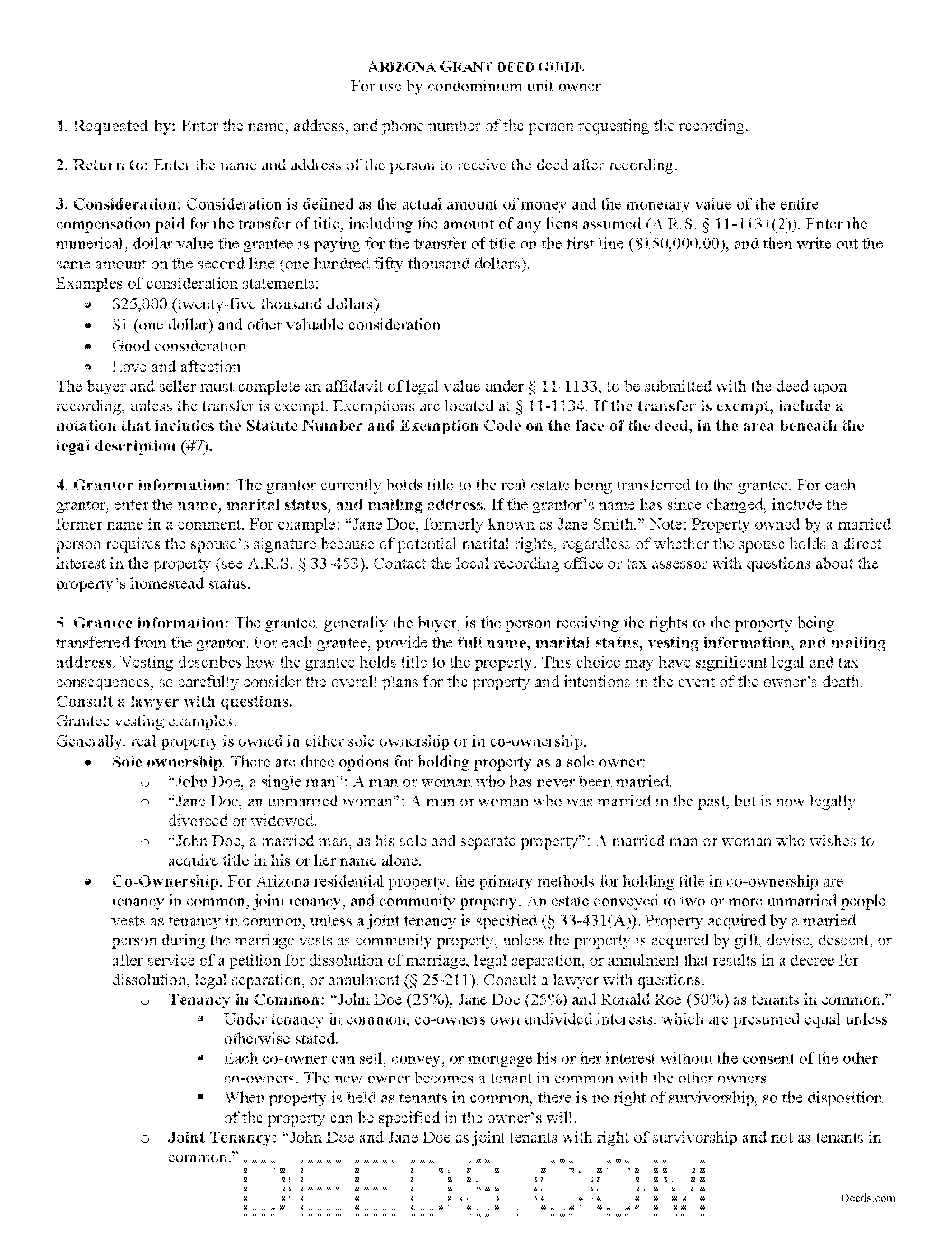 La Paz County Grant Deed Guide