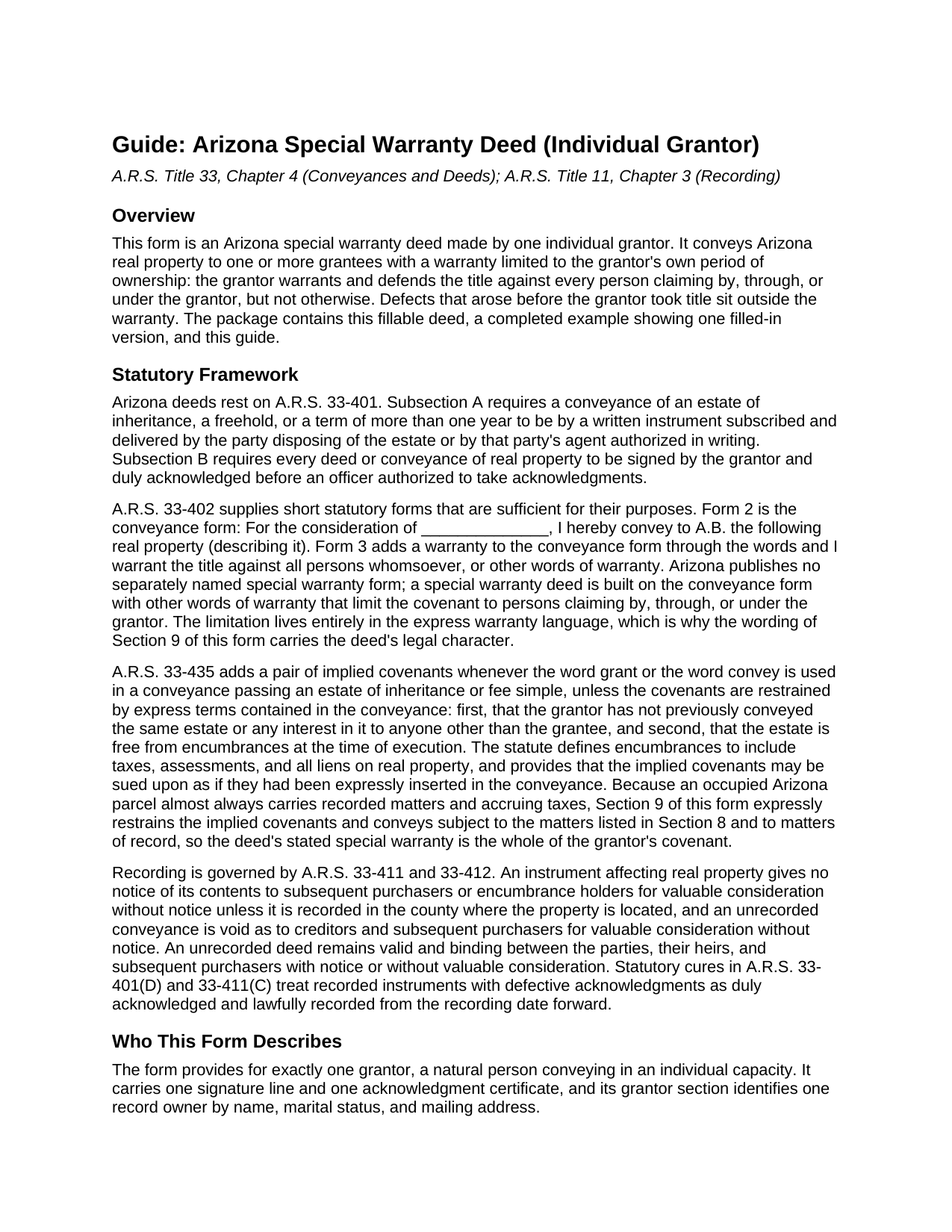Santa Cruz County Special Warranty Deed Guide