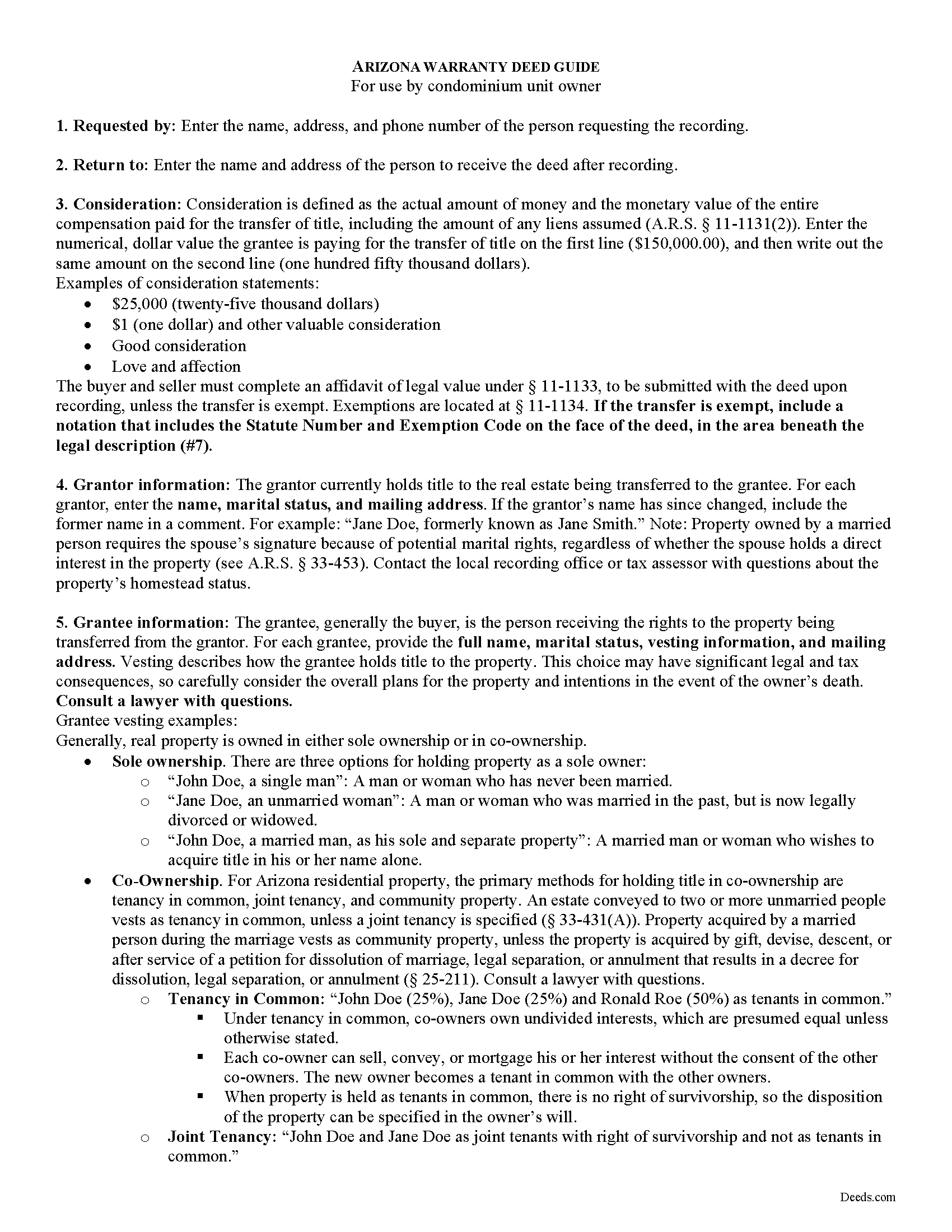 Pima County Warranty Deed Guide
