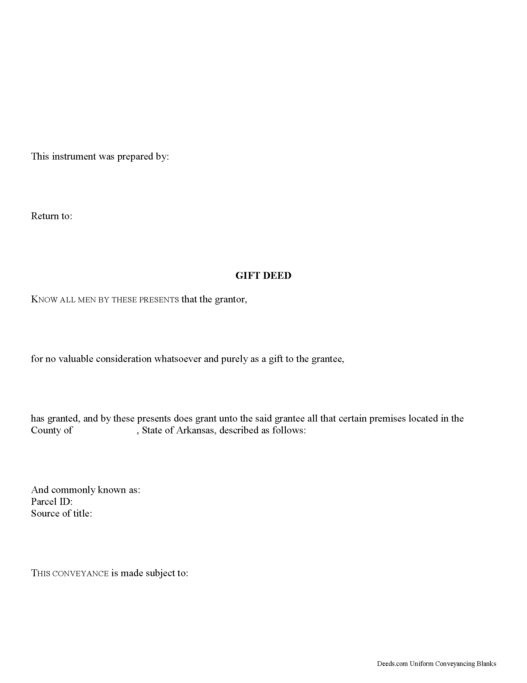 Benton County Gift Deed Form