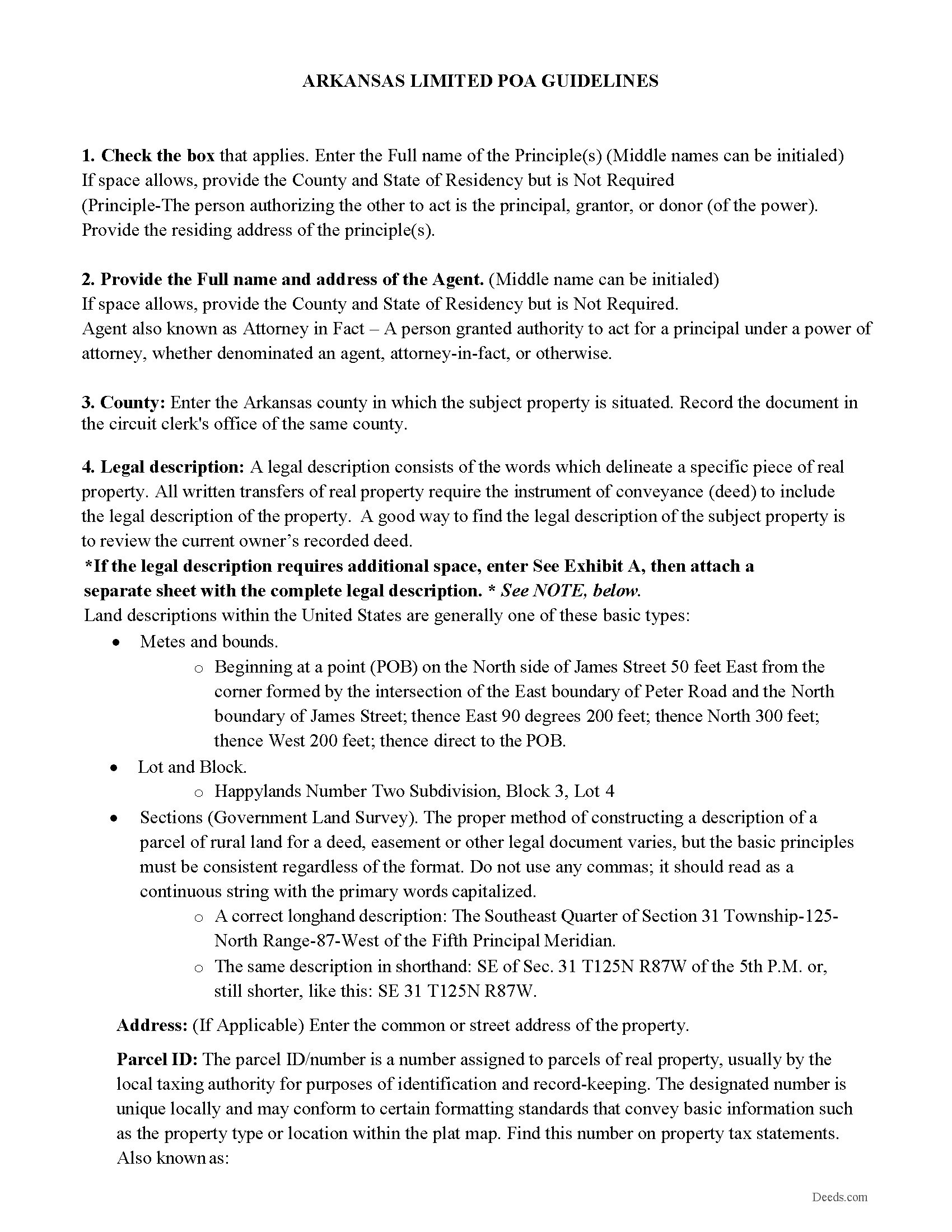 Hempstead County Limited Power of Attorney Guidelines