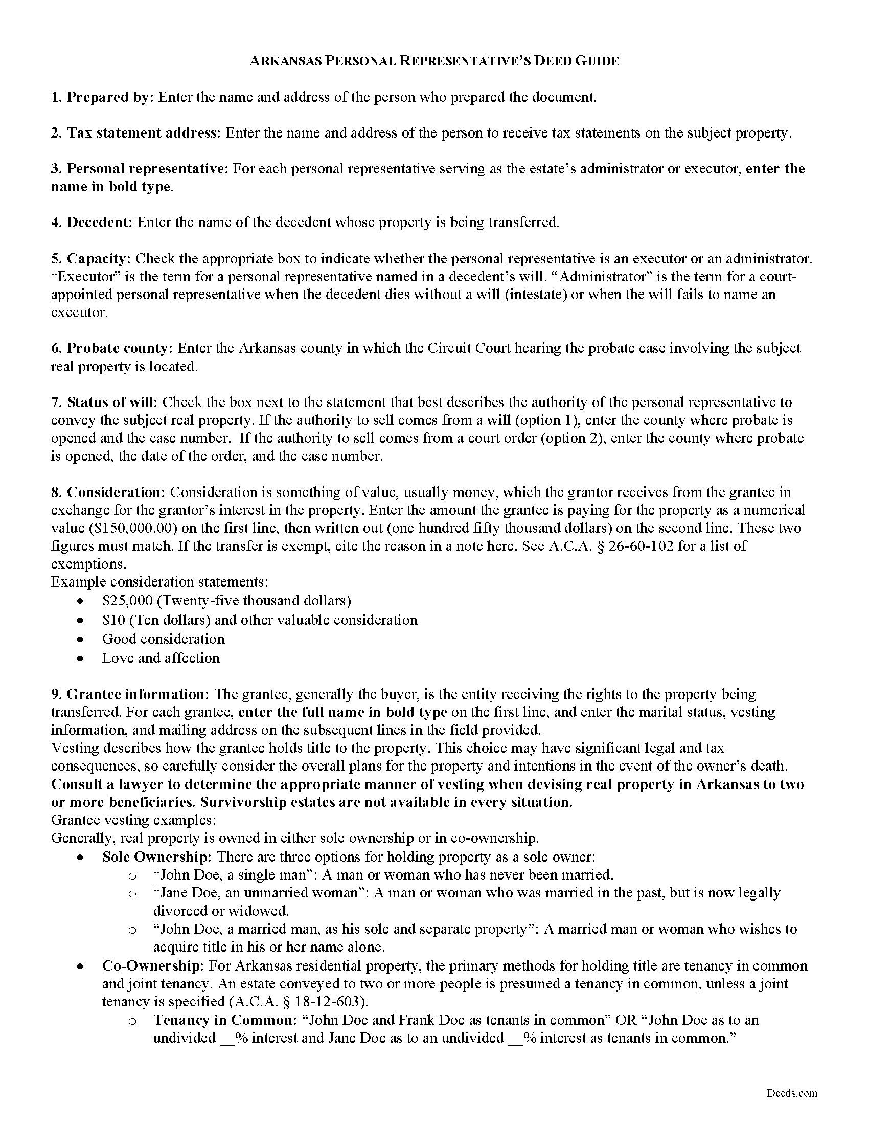 Benton County Personal Representative Deed Guide