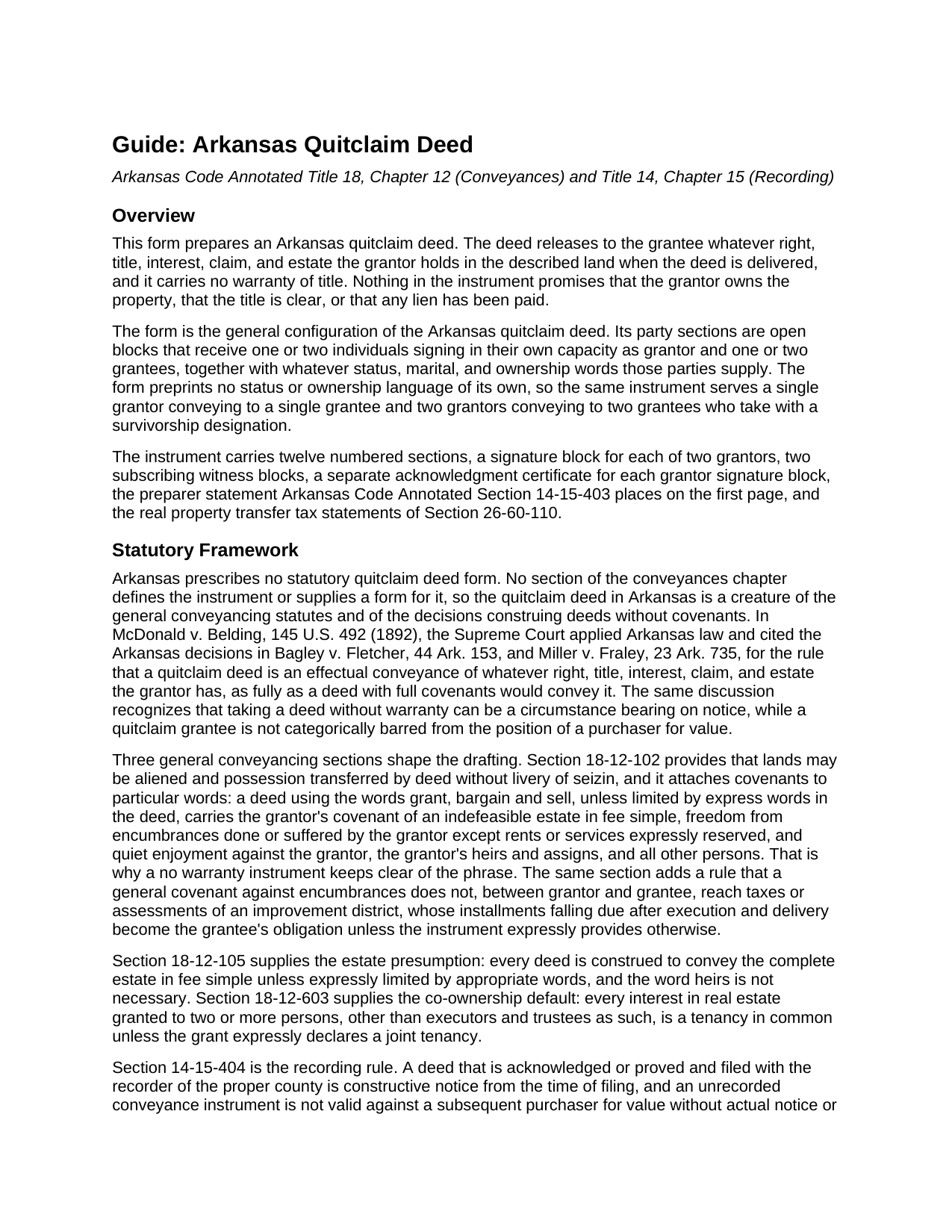 Pike County Quitclaim Deed Guide