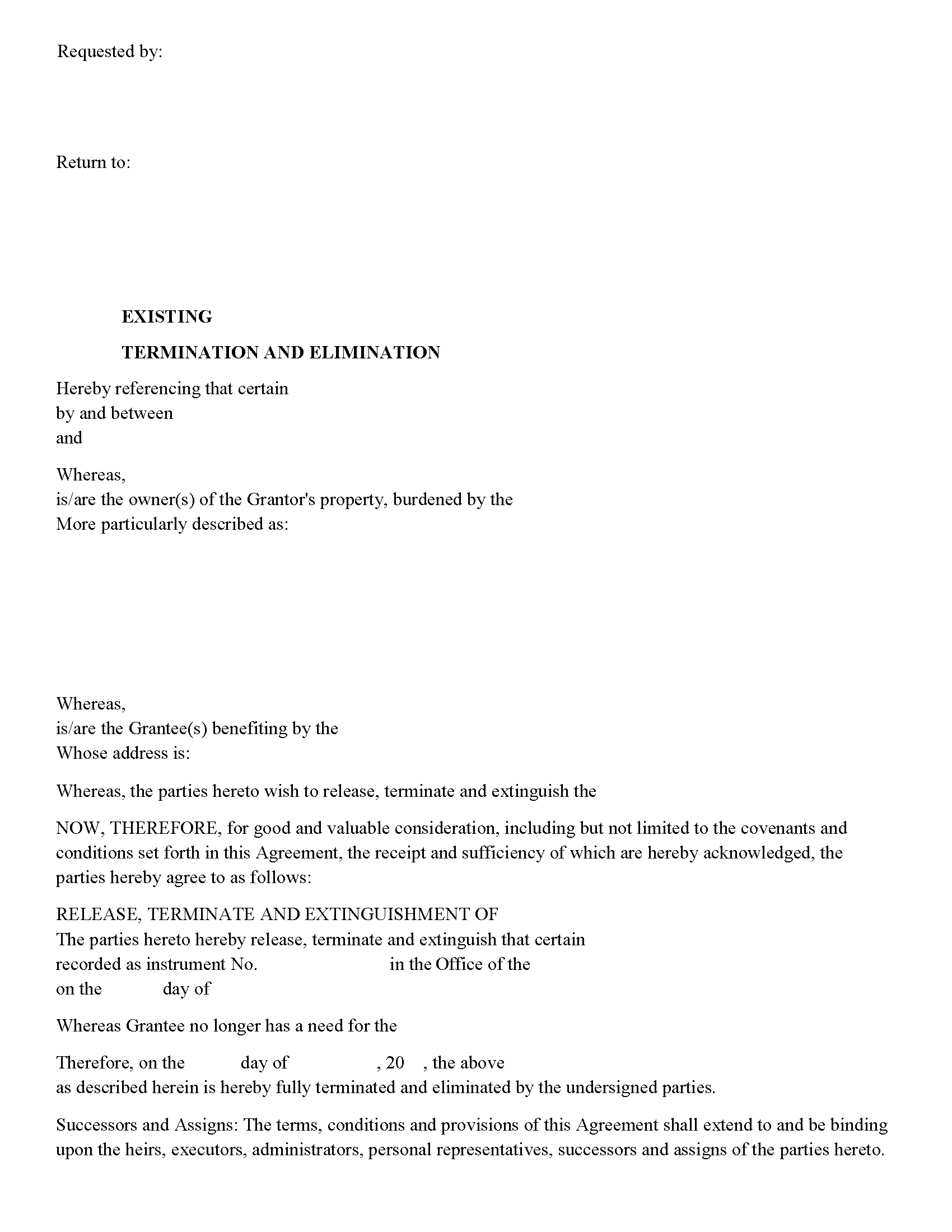 California Termination, Cancellation of Easement / Right of Way Image