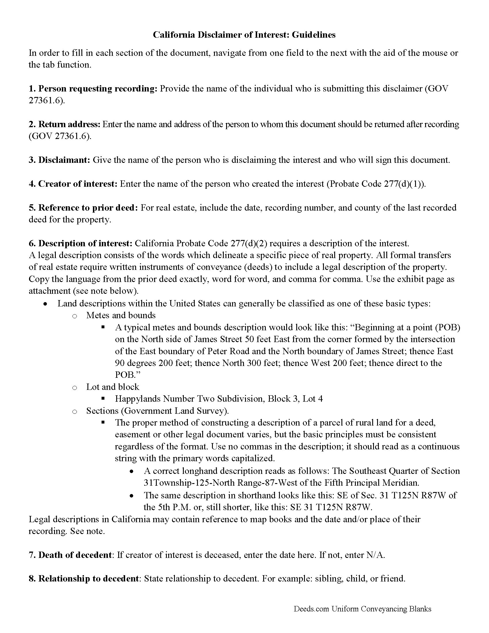 Lassen County Disclaimer of Interest Guide