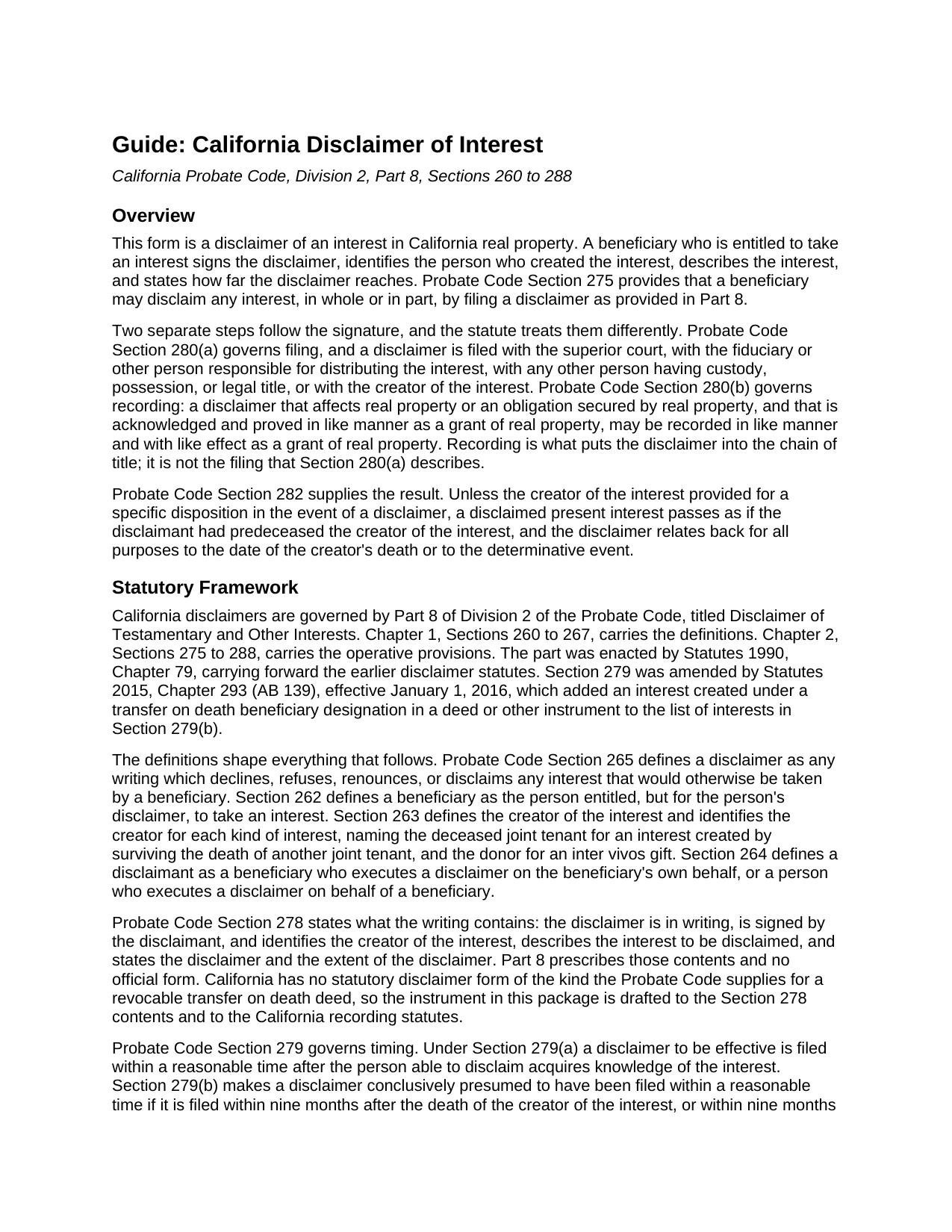 Colusa County Disclaimer of Interest Guide