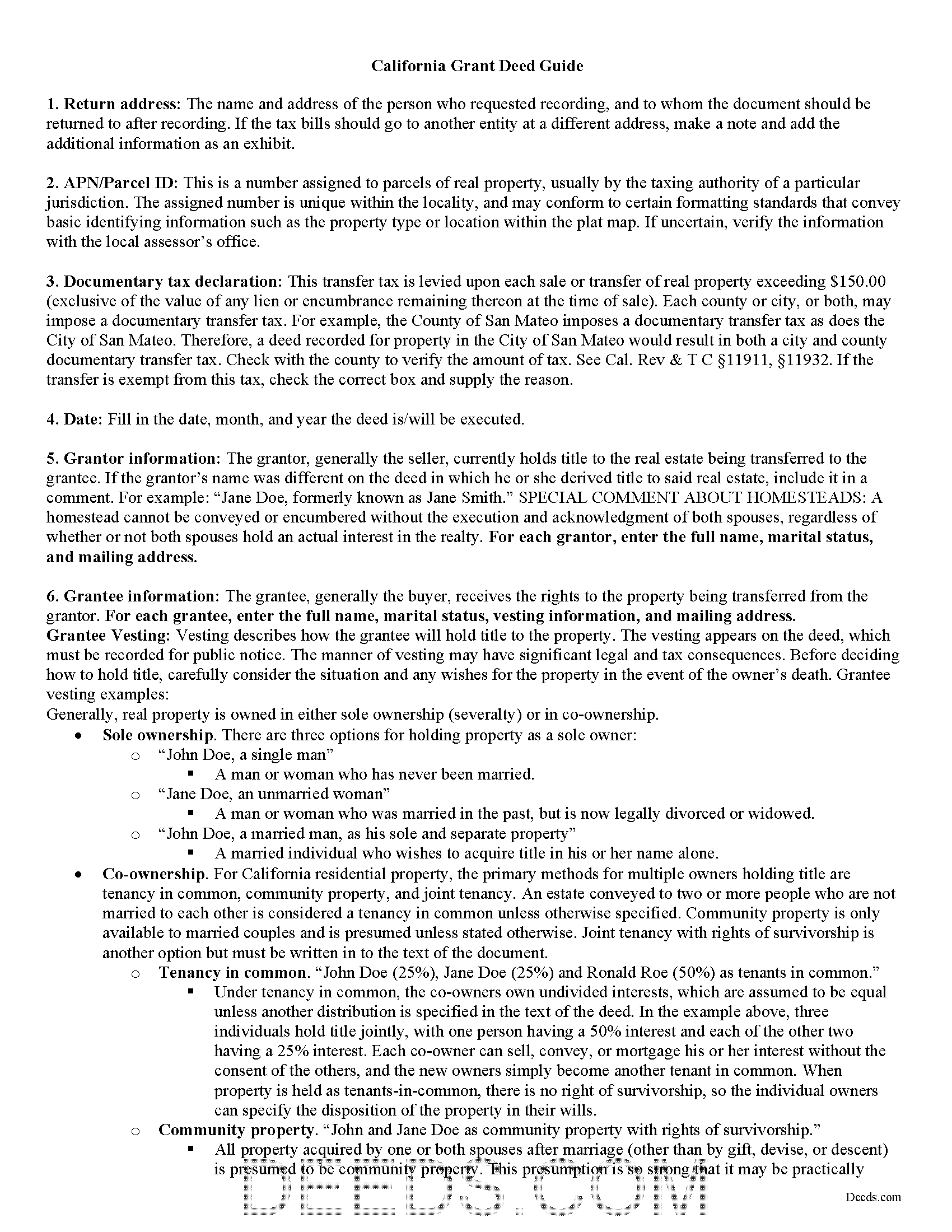 Sutter County Grant Deed Guide