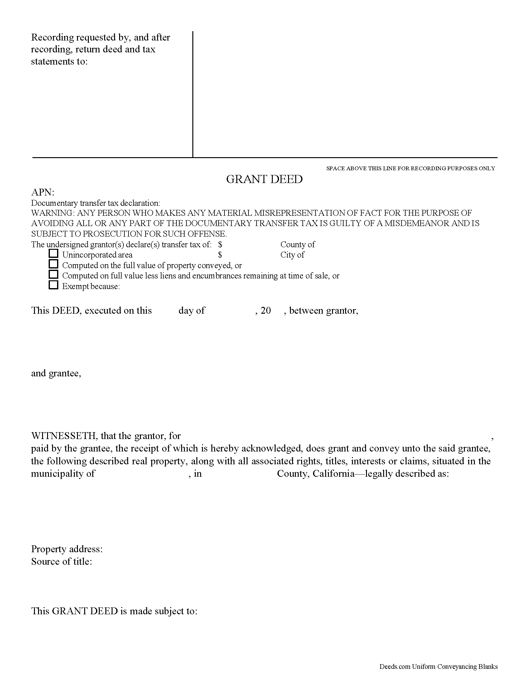 Grant Deed Form