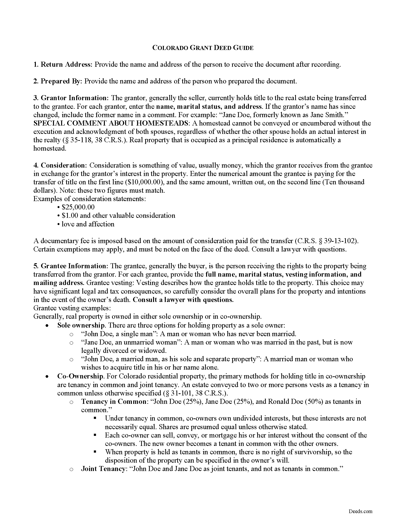 Huerfano County Grant Deed Forms Colorado Deeds huerfano-county-grant-deed-forms-colorado-deeds