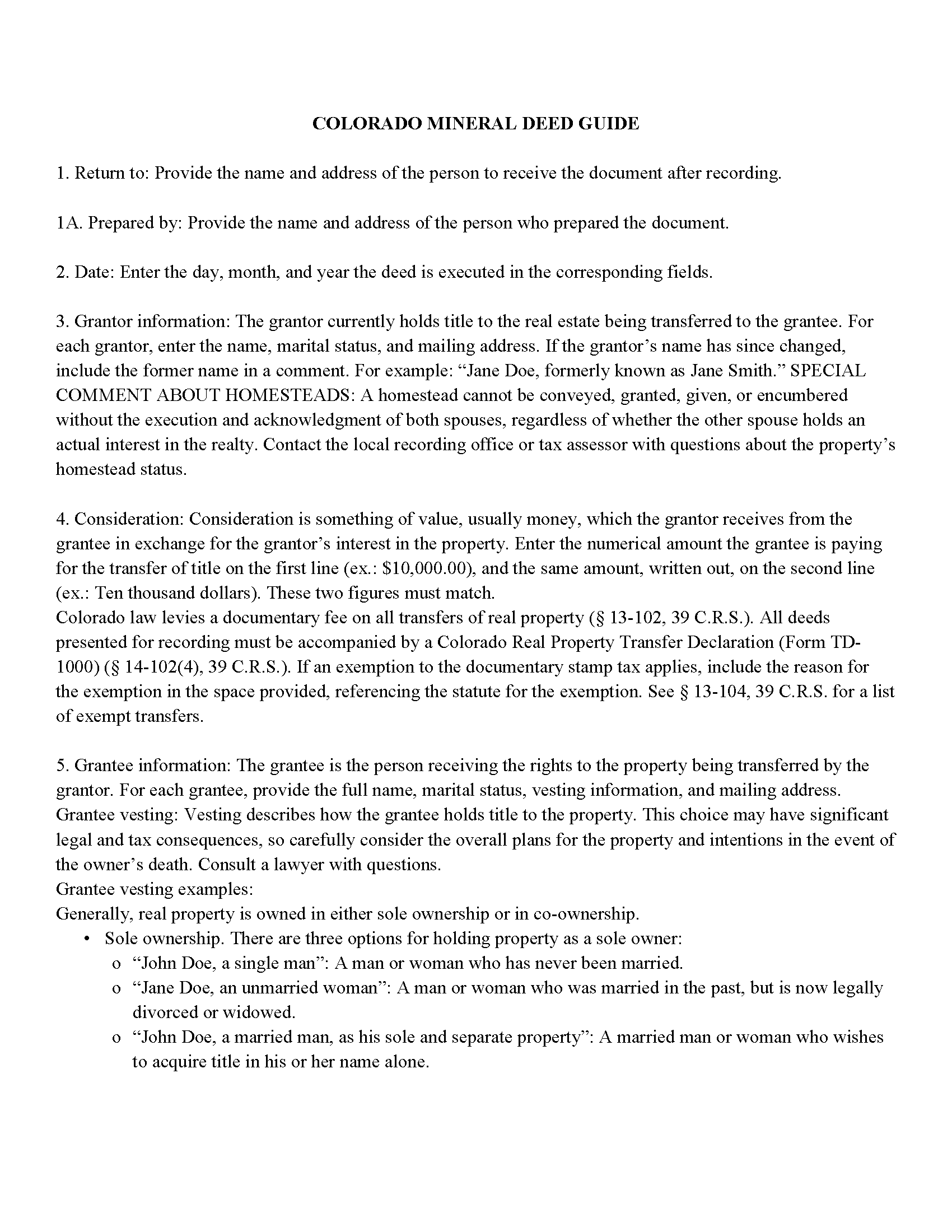 Jackson County Mineral Deed Guide
