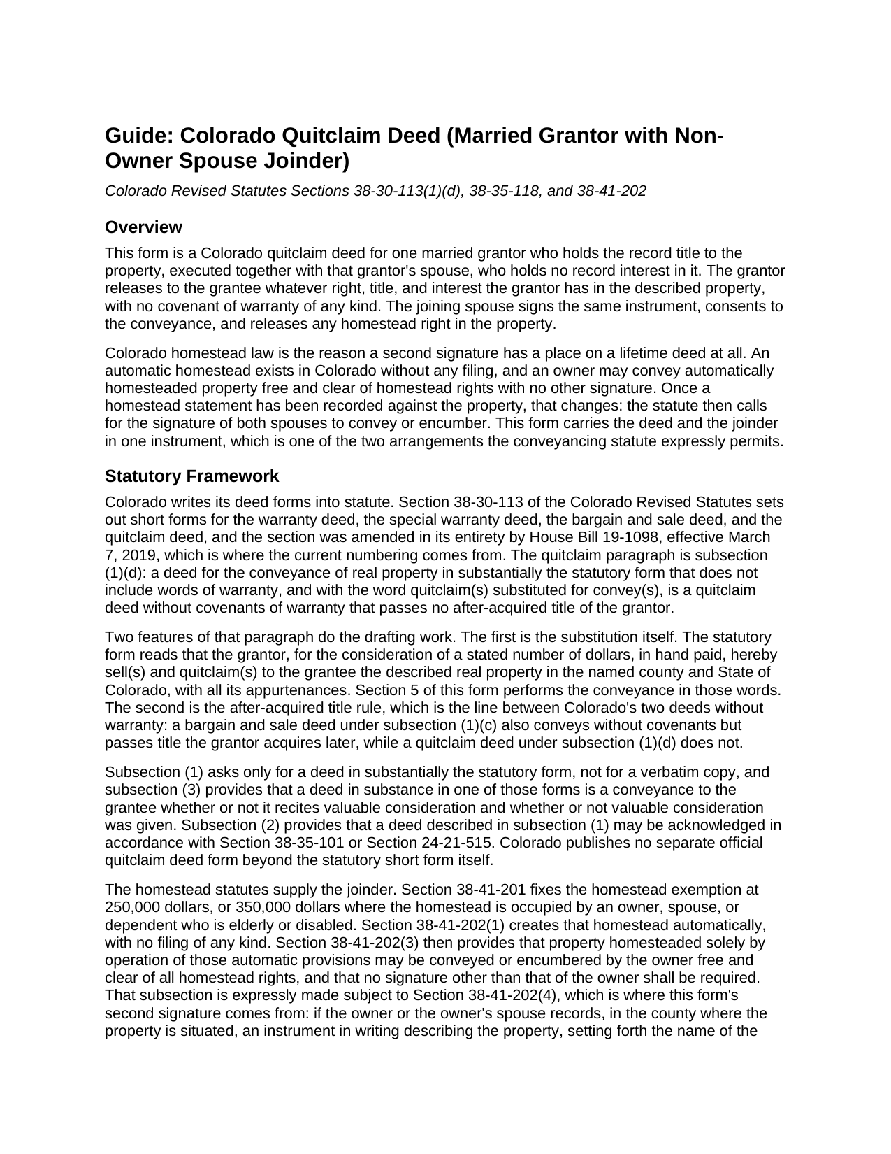 Mineral County Quitclaim Deed (Married Grantor with Non-Owner Spouse Joinder) Guide