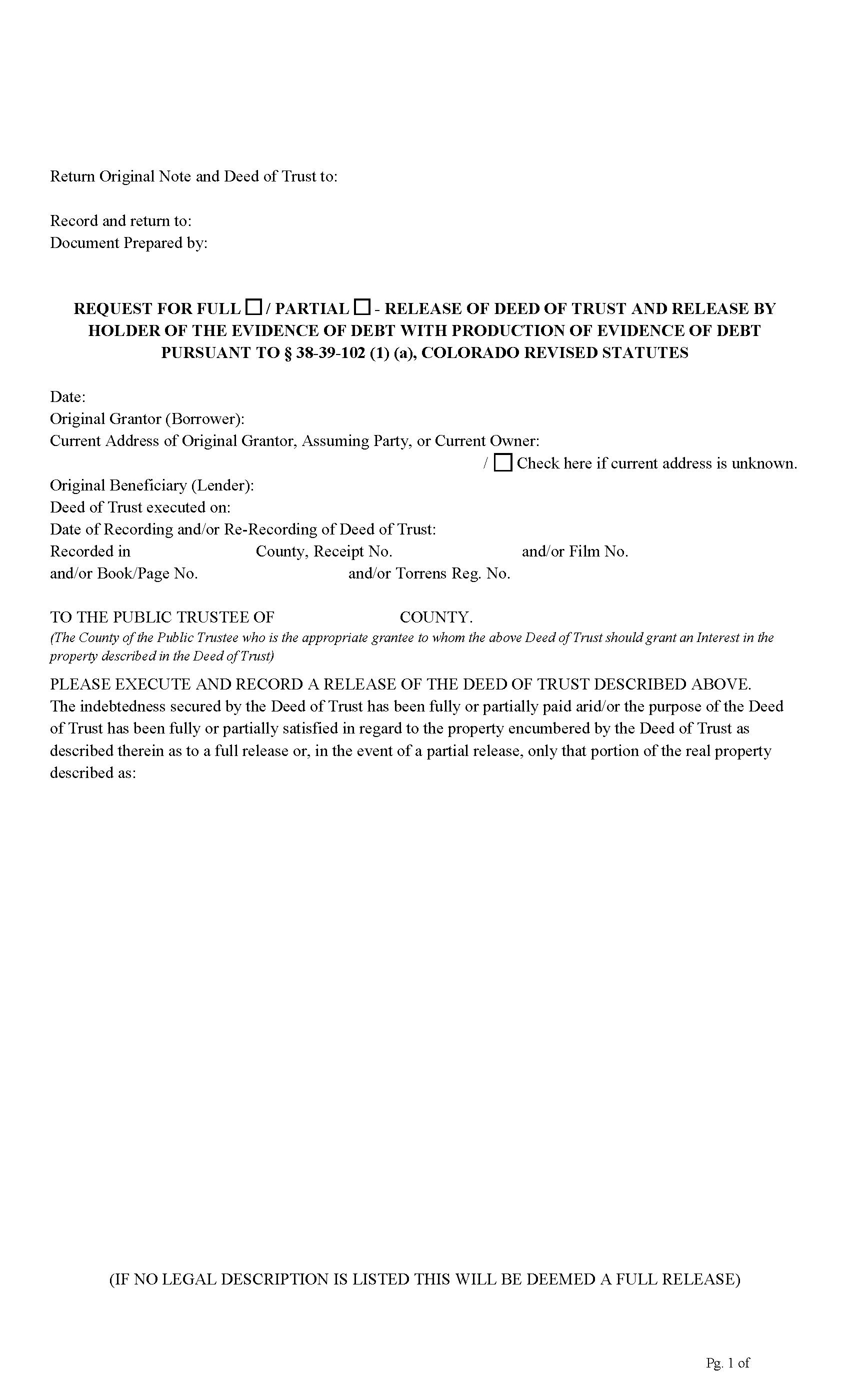 Legal Size Formatted Form