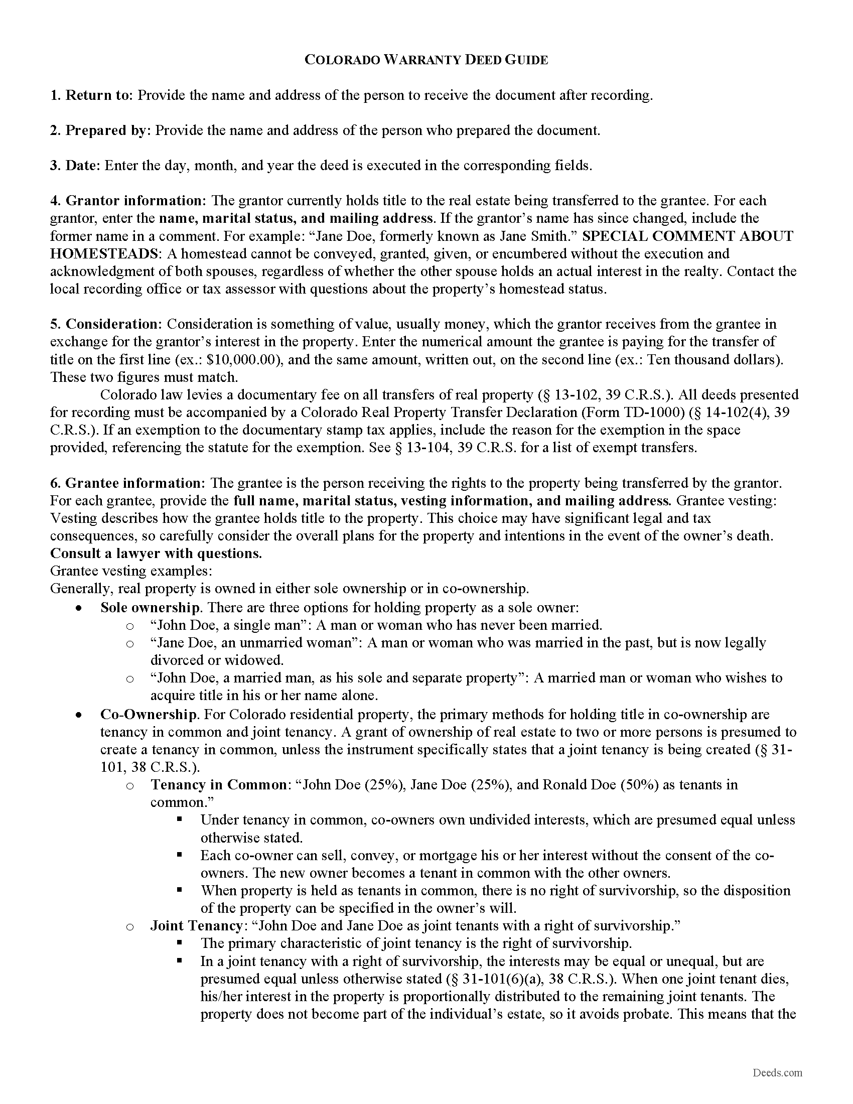 Larimer County Warranty Deed Guide