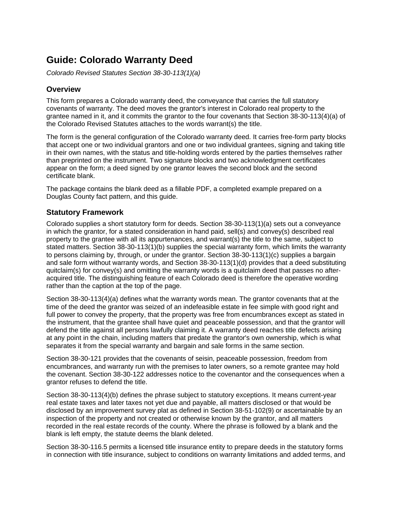 Morgan County Warranty Deed Guide