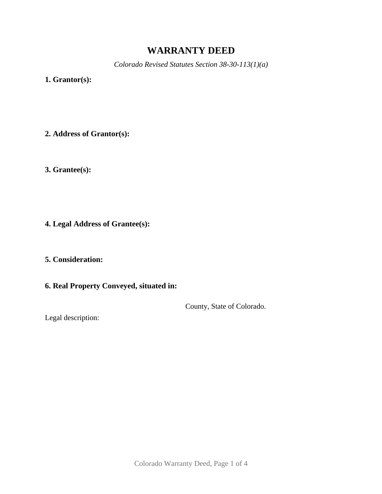 Morgan County Warranty Deed Form
