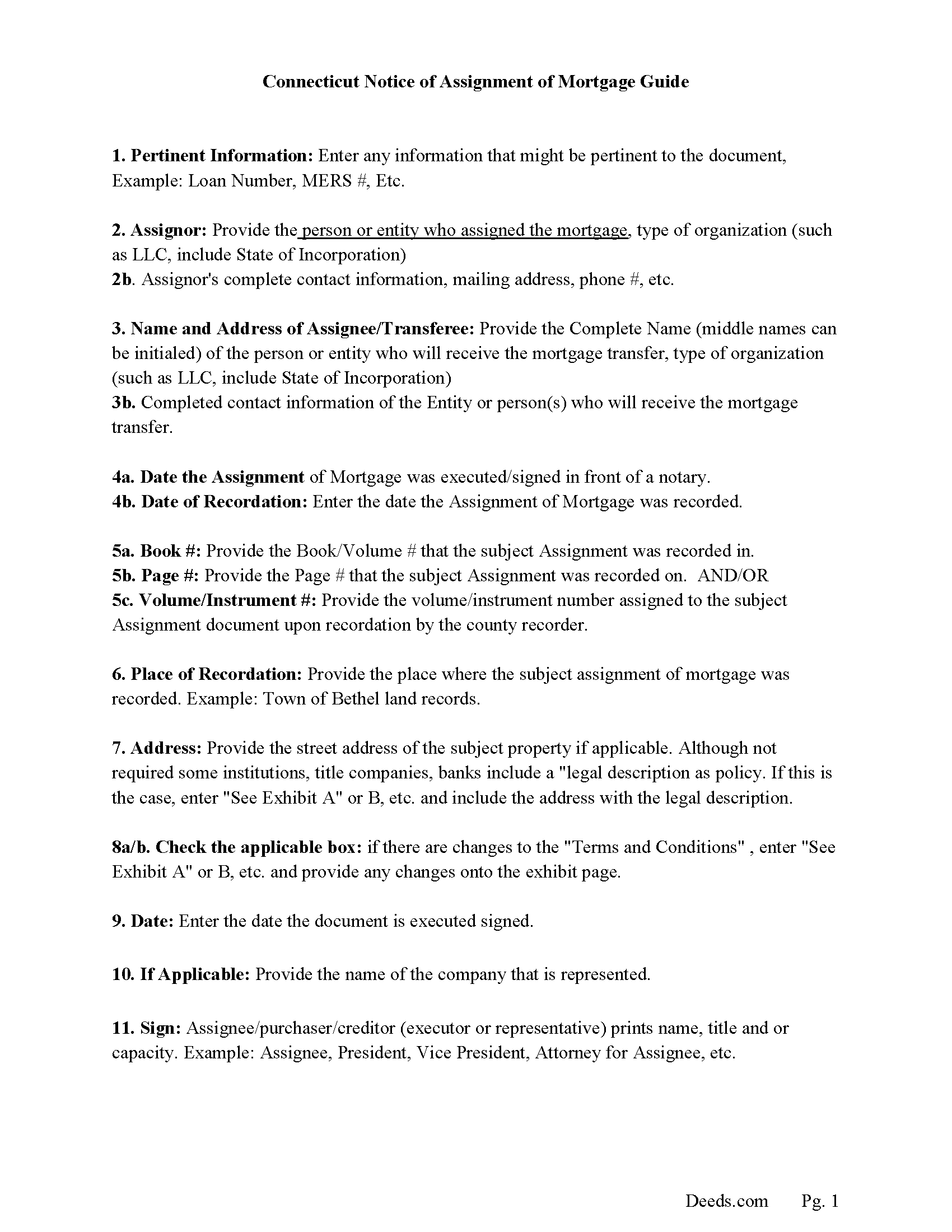 New London County Notice of Assignment Guidelines