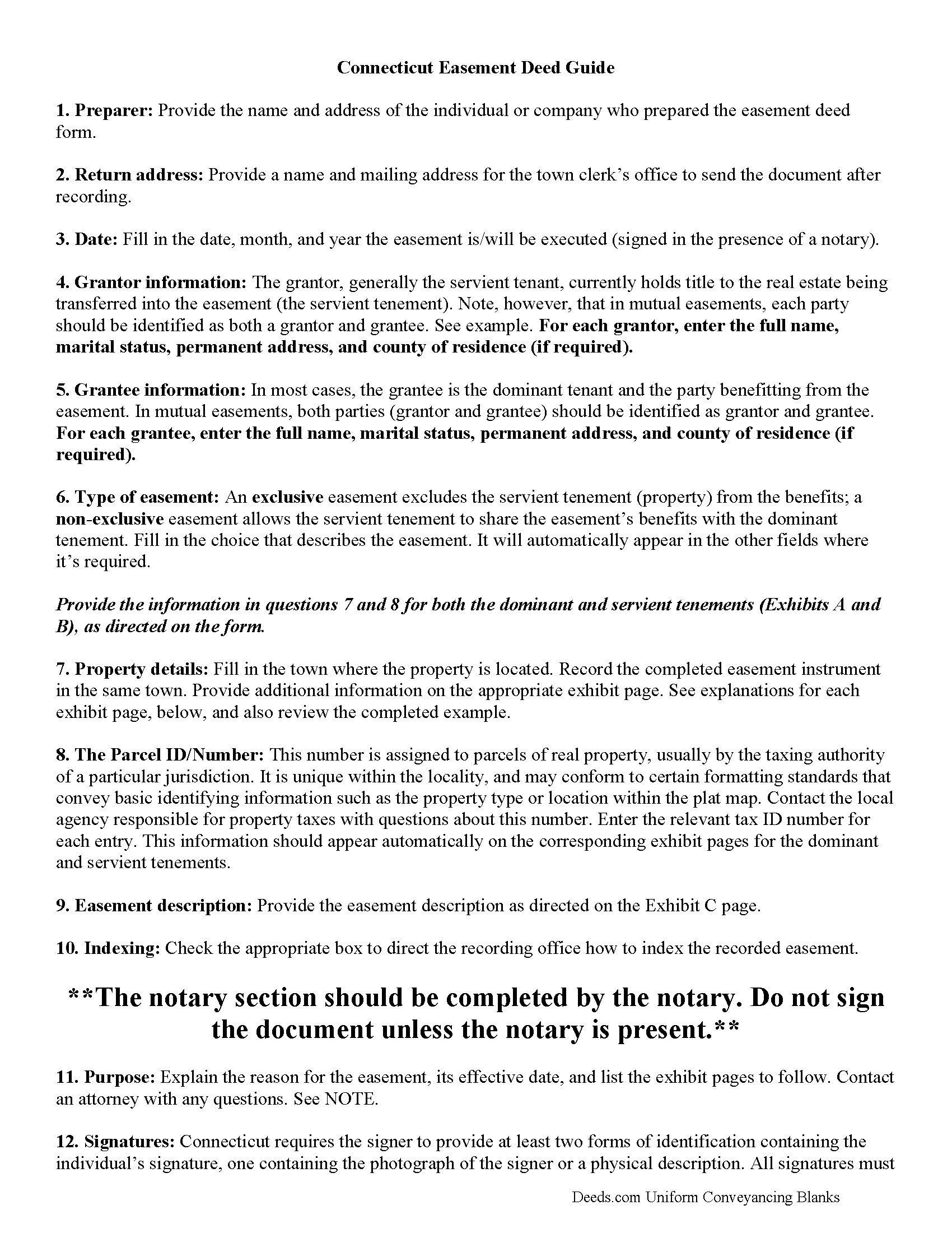 Fairfield County Easement Deed Guide