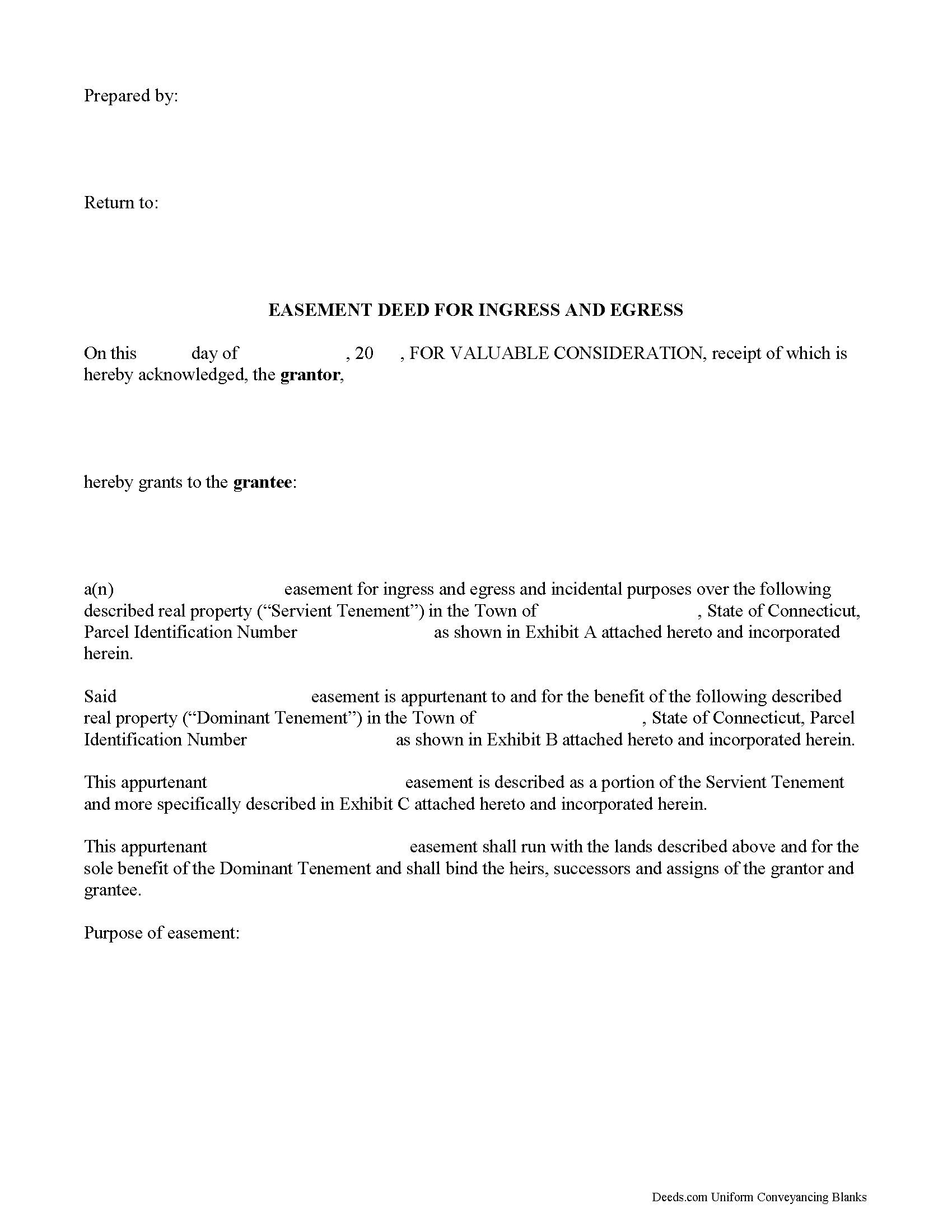 Fairfield County Easement Deed Form