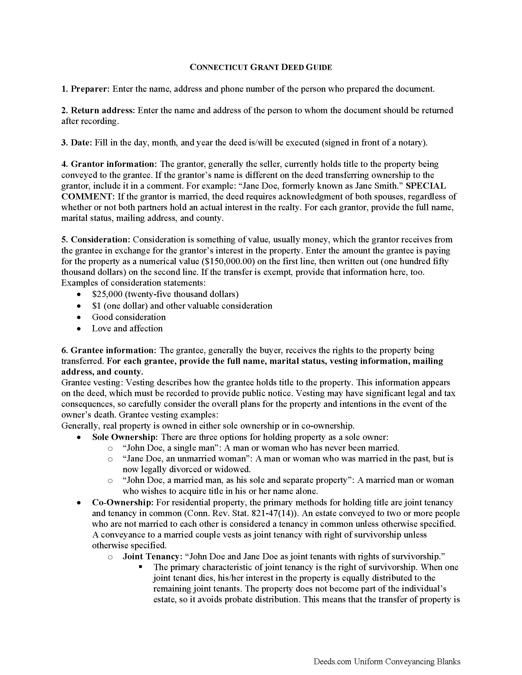 Fairfield County Grant Deed Guide